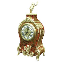 French 19th Century Louis XV Style Boulle Mantel Clock