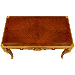 French 19th Century Louis XV Style Bureau Plat Signed Sormani