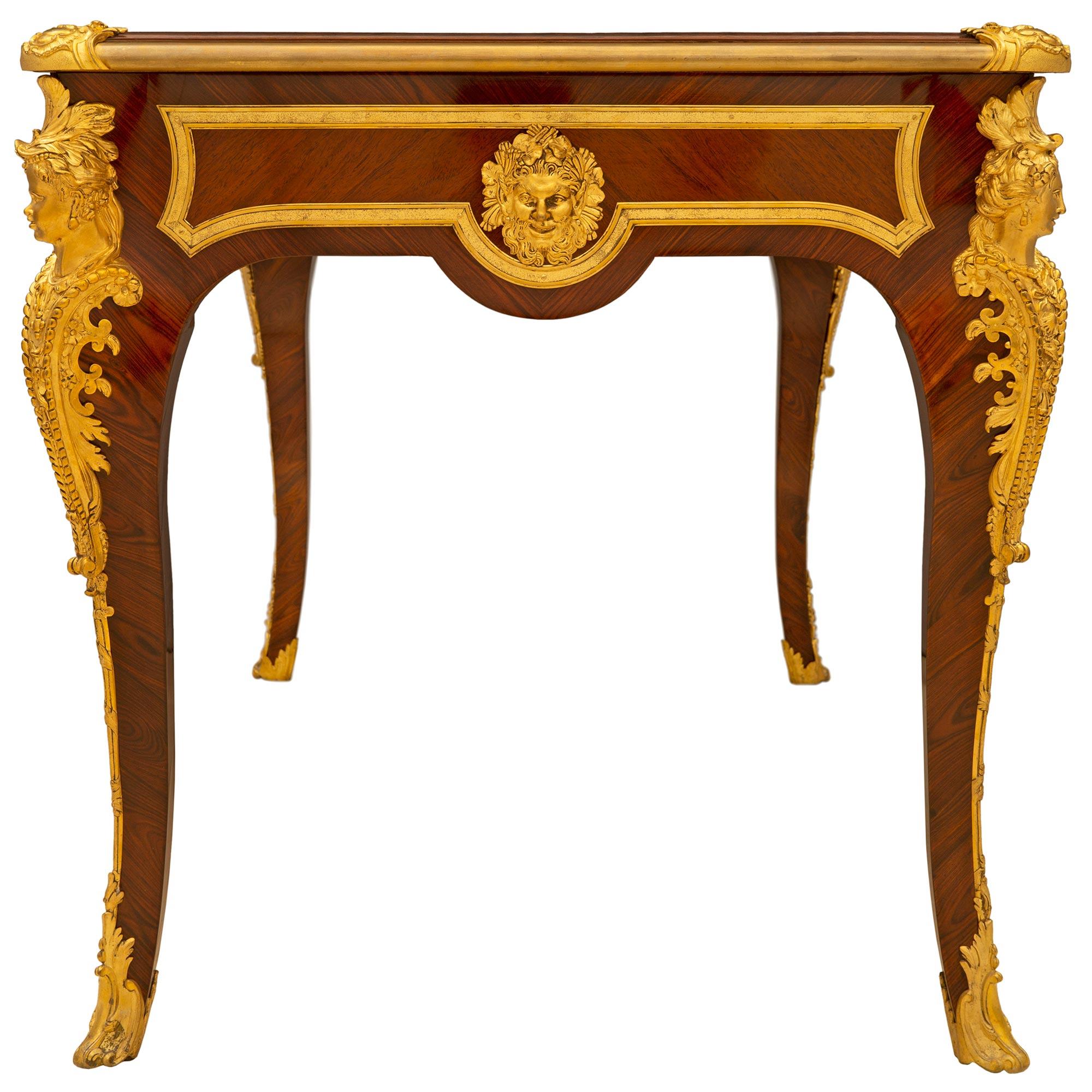 French 19th Century Louis XV Style Bureau Plat Signed Sormani For Sale 1
