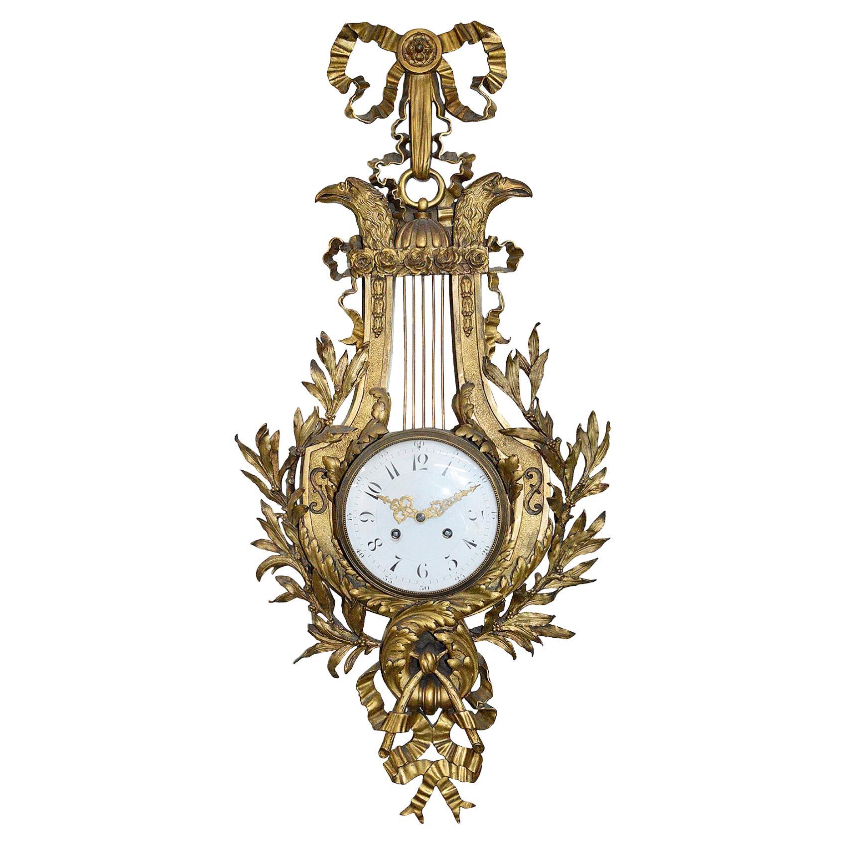 French 19th Century Louis XV Style Cartel Wall Clock