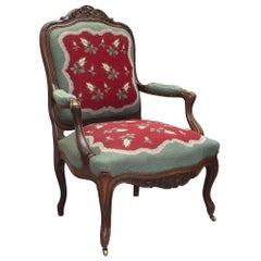 French 19th Century Louis XV Style Carved Armchairs