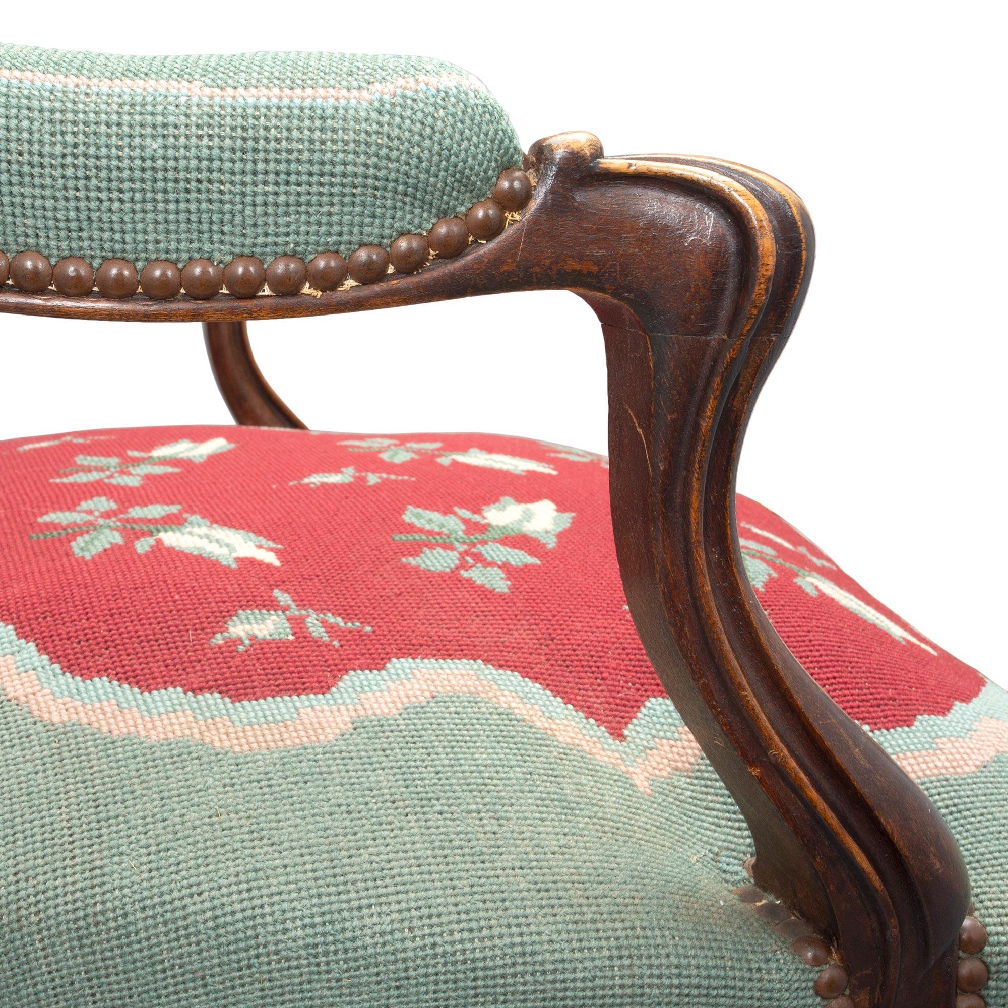 Geschnitzte Sessel im Louis-XV-Stil des 19. Jahrhunderts (Eichenholz) im Angebot