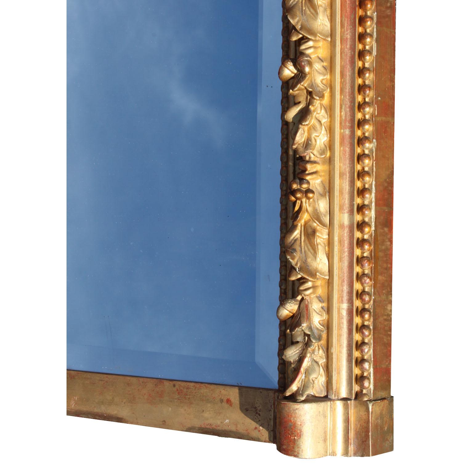 Französisch 19. Jahrhundert Louis XV Stil geschnitzt Giltwood & Gesso Trumeau Cherub Spiegel im Zustand „Gut“ im Angebot in Los Angeles, CA