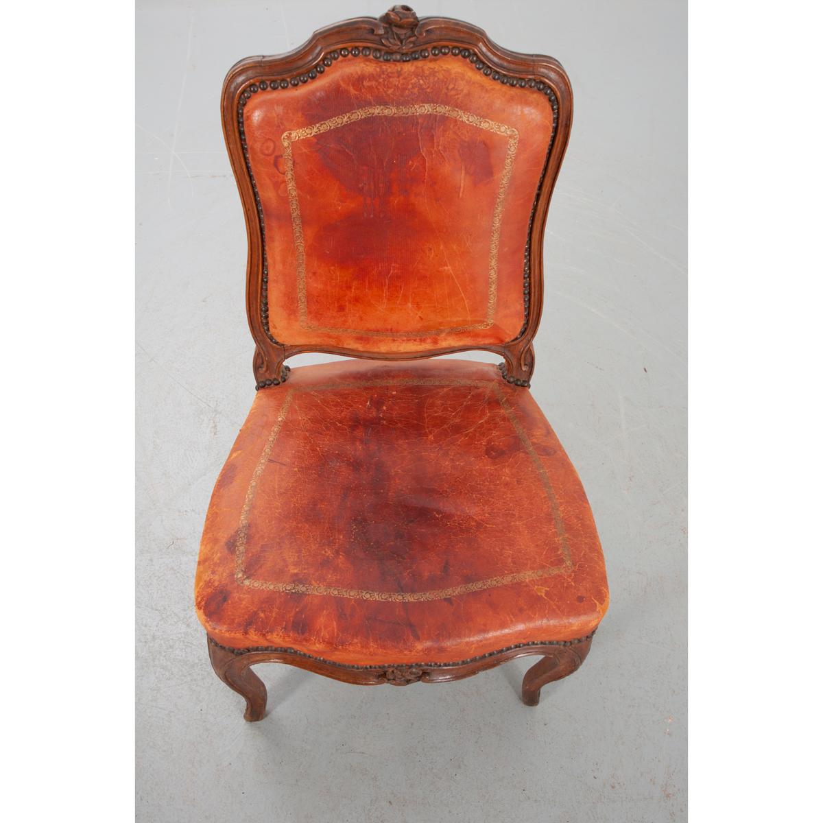 Walnut French 19th Century Louis XV-Style Chair