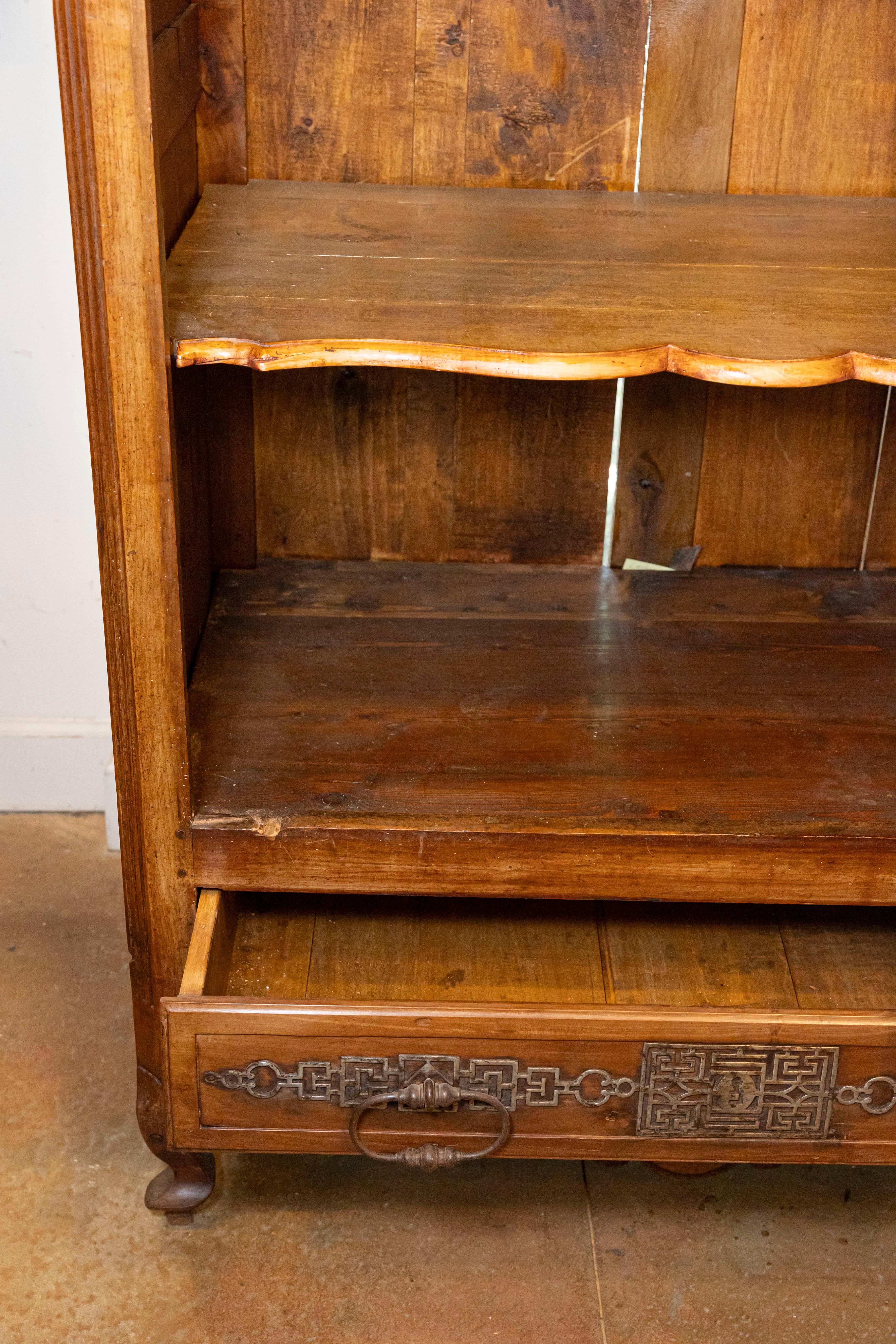 Wood French 19th Century Louis XV Style Cherry Bonnetière with Intricate Hardware
