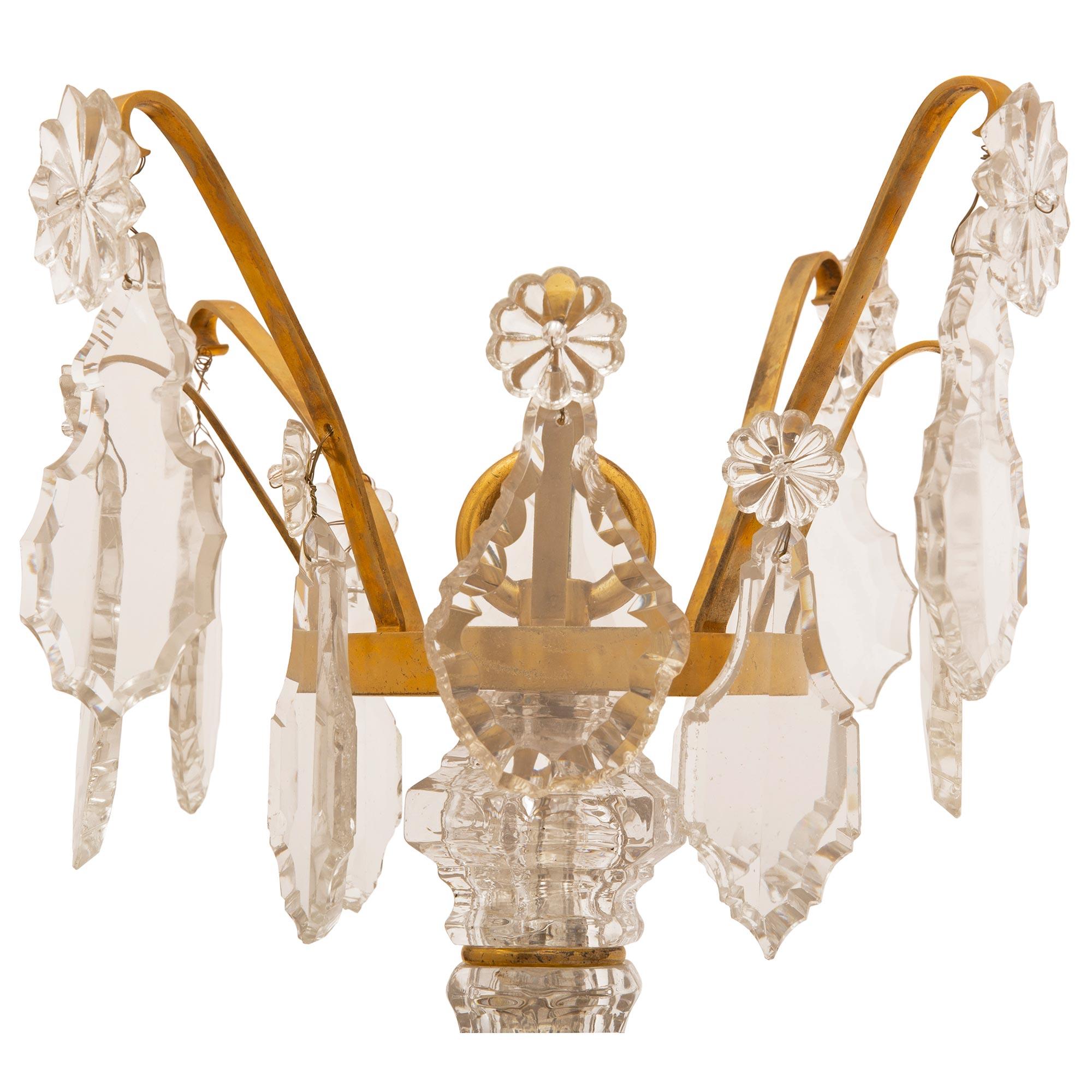 French 19th Century Louis XV Style Crystal and Ormolu Eight-Light Chandelier In Good Condition For Sale In West Palm Beach, FL