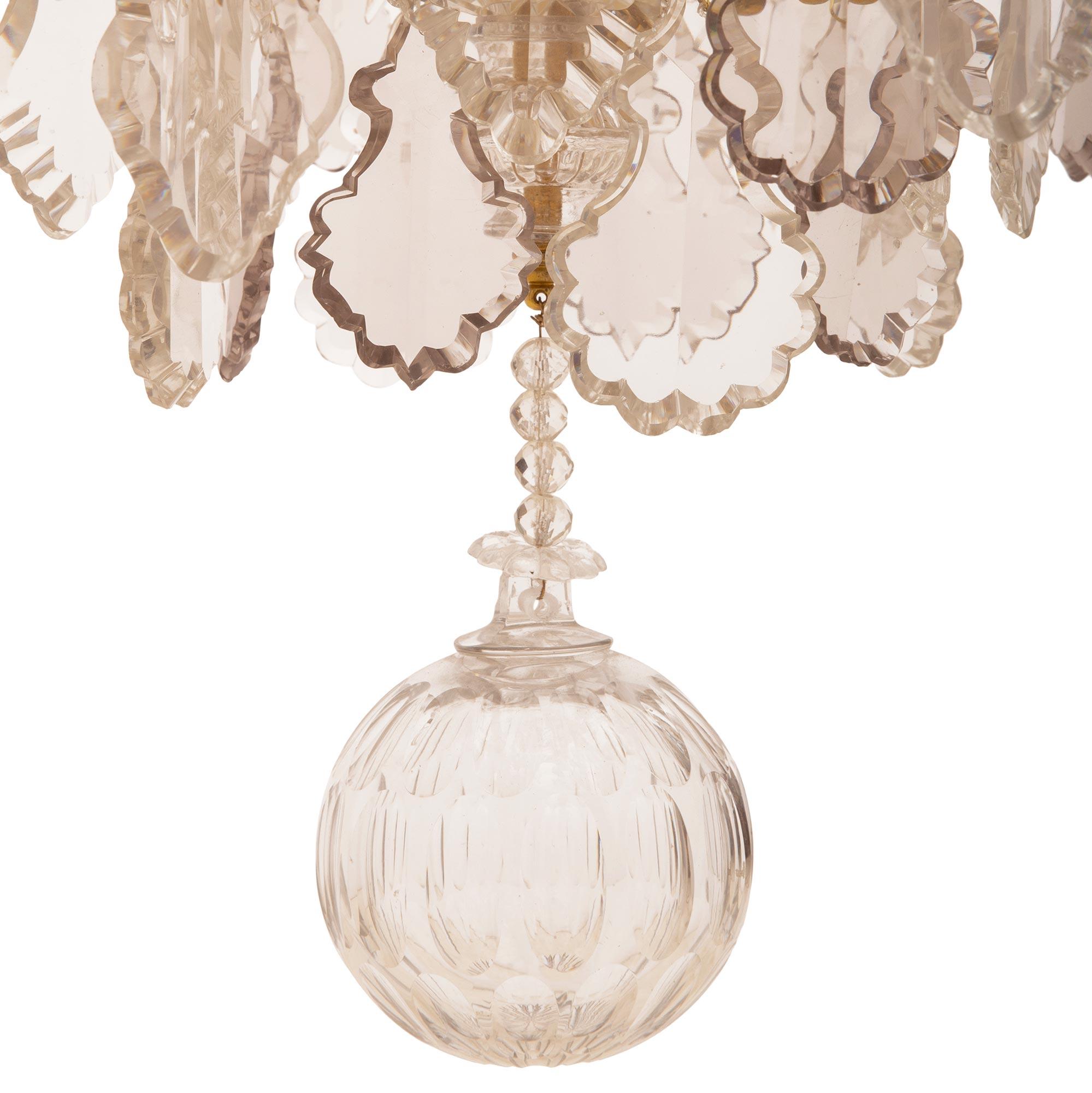 French 19th Century Louis XV Style Crystal and Ormolu Eight-Light Chandelier For Sale 3