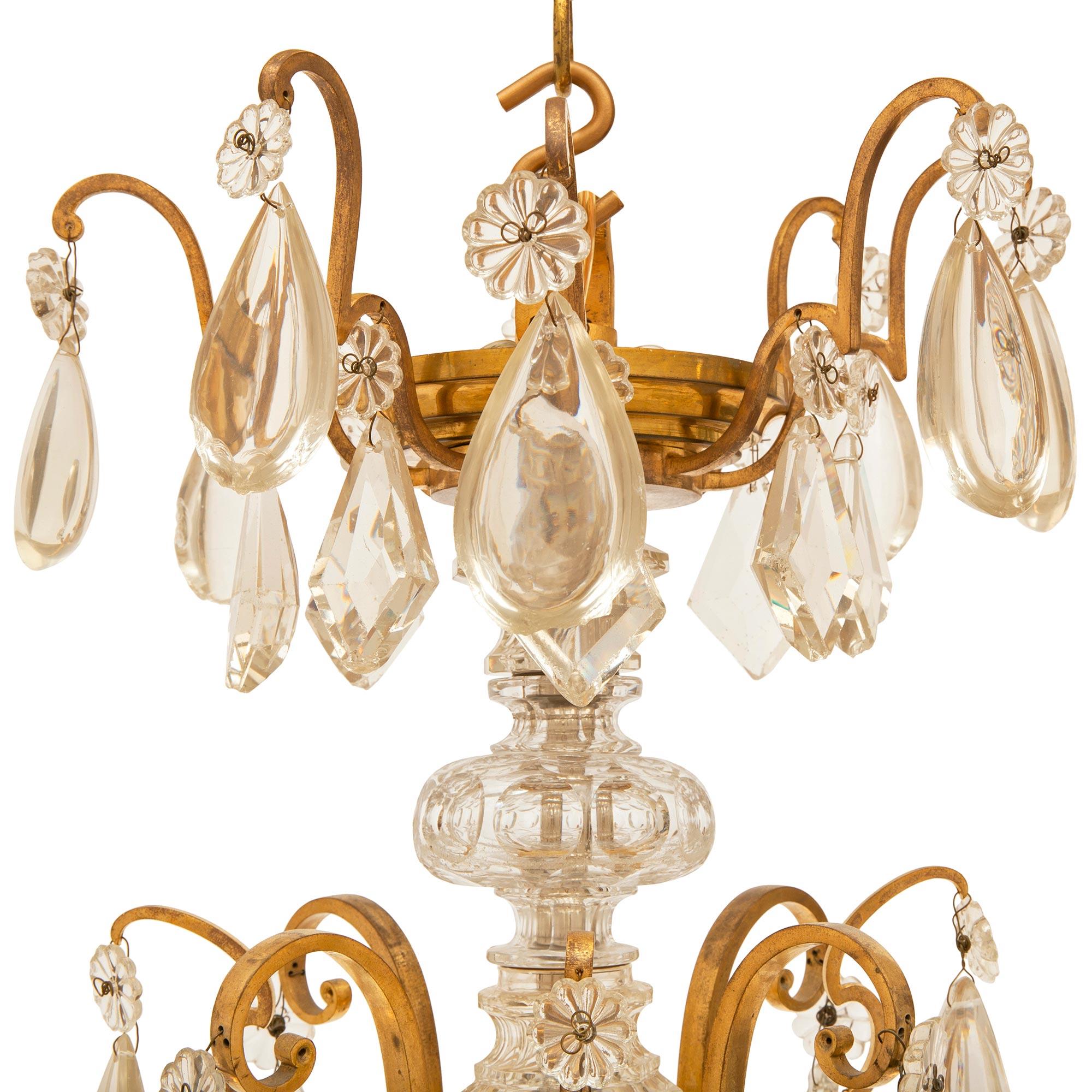 French 19th Century Louis XV Style Eight-Light Chandelier In Good Condition For Sale In West Palm Beach, FL