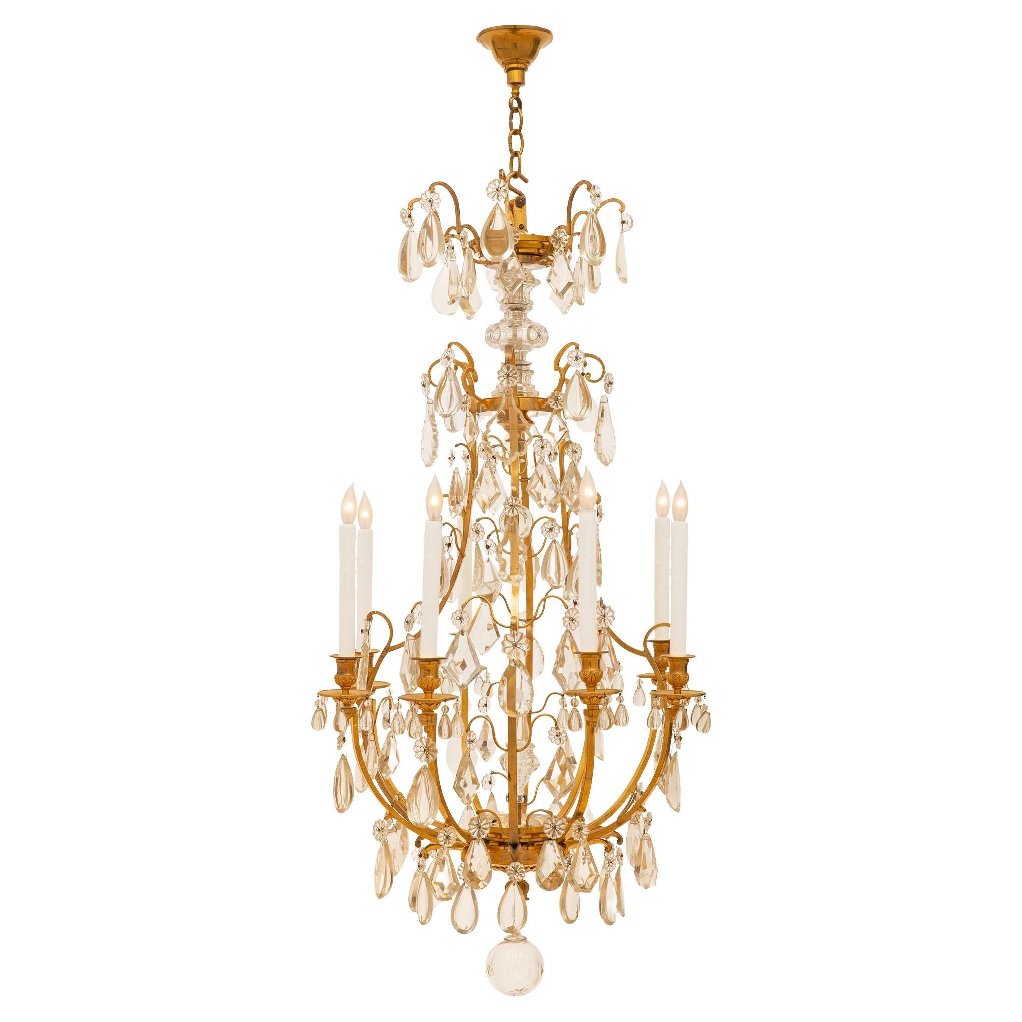 French 19th Century Louis XV Style Eight-Light Chandelier For Sale