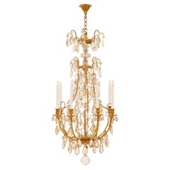 Lustre français à huit lumières de style Louis XV du XIXe siècle