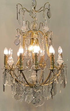 French 19th Century Louis XV Style Gilt Bronze and Crystal Chandelier