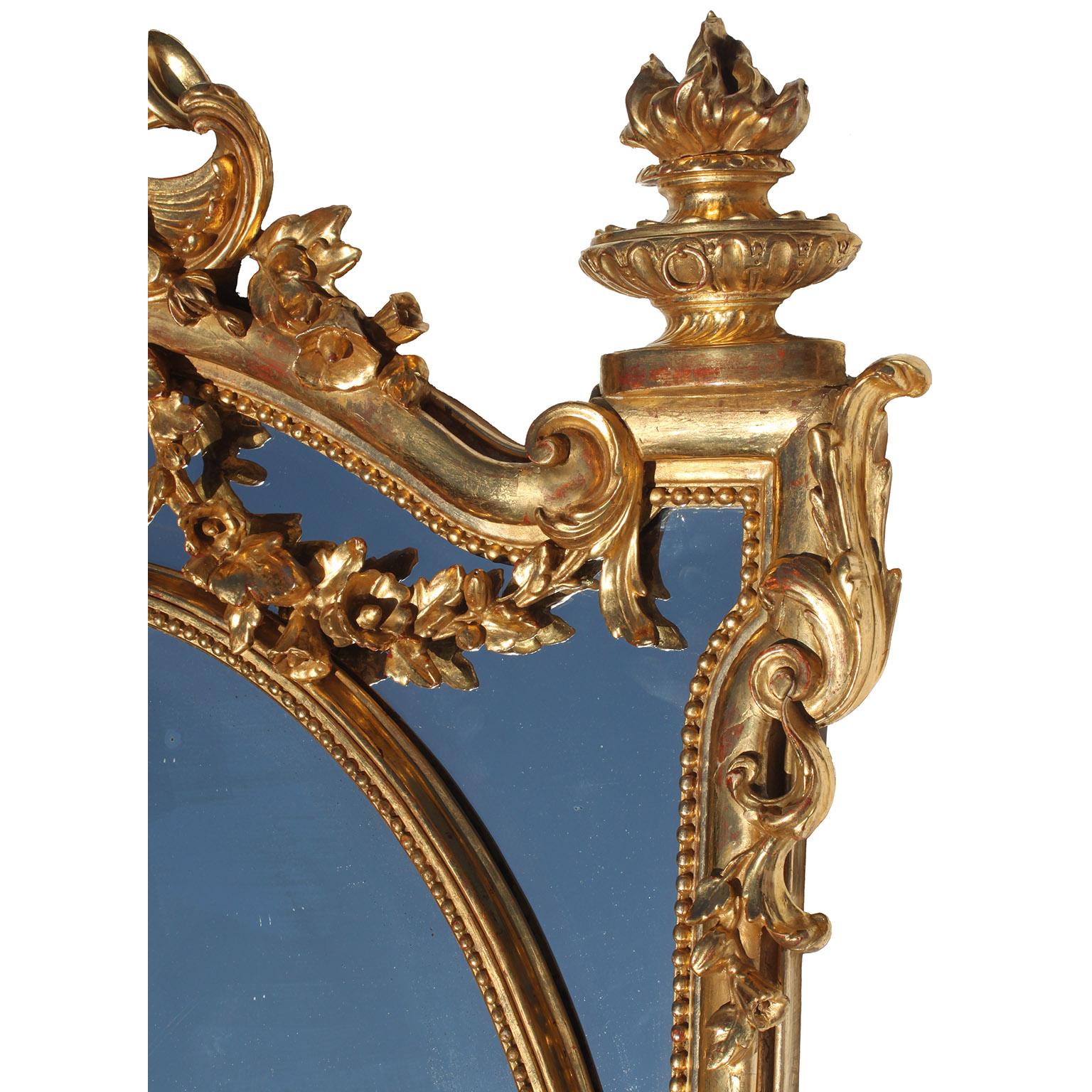 French 19th Century Louis XV Style Gilt-Wood and Gilt-Gesso Carved Mantel Mirror 1