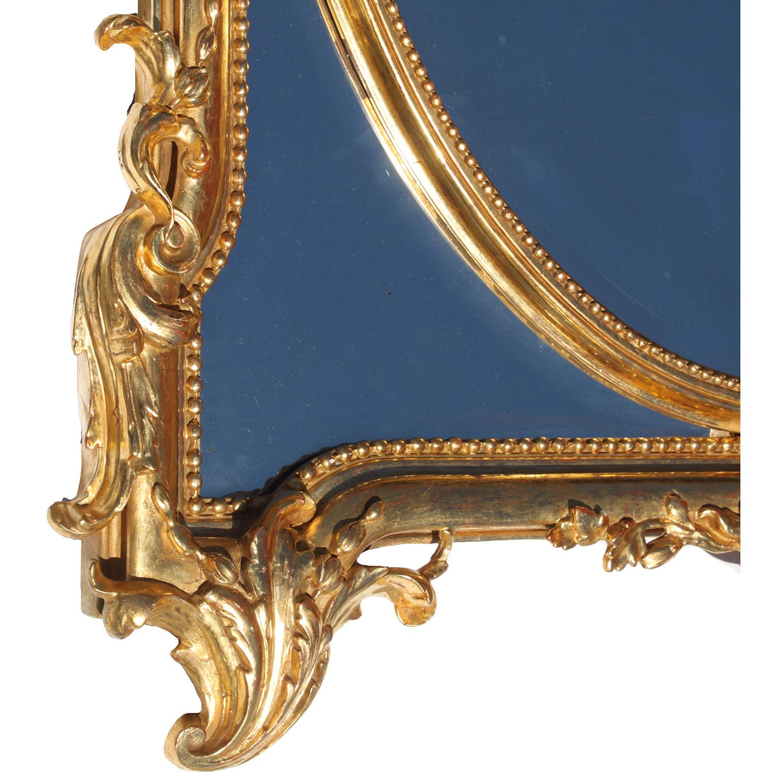 French 19th Century Louis XV Style Gilt-Wood and Gilt-Gesso Carved Mantel Mirror 3