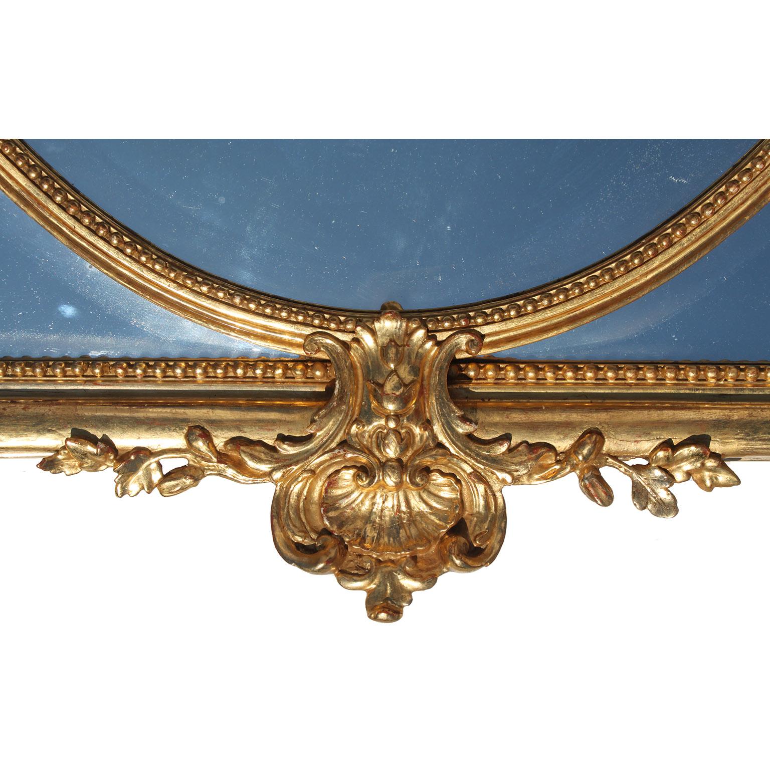 French 19th Century Louis XV Style Gilt-Wood and Gilt-Gesso Carved Mantel Mirror 4