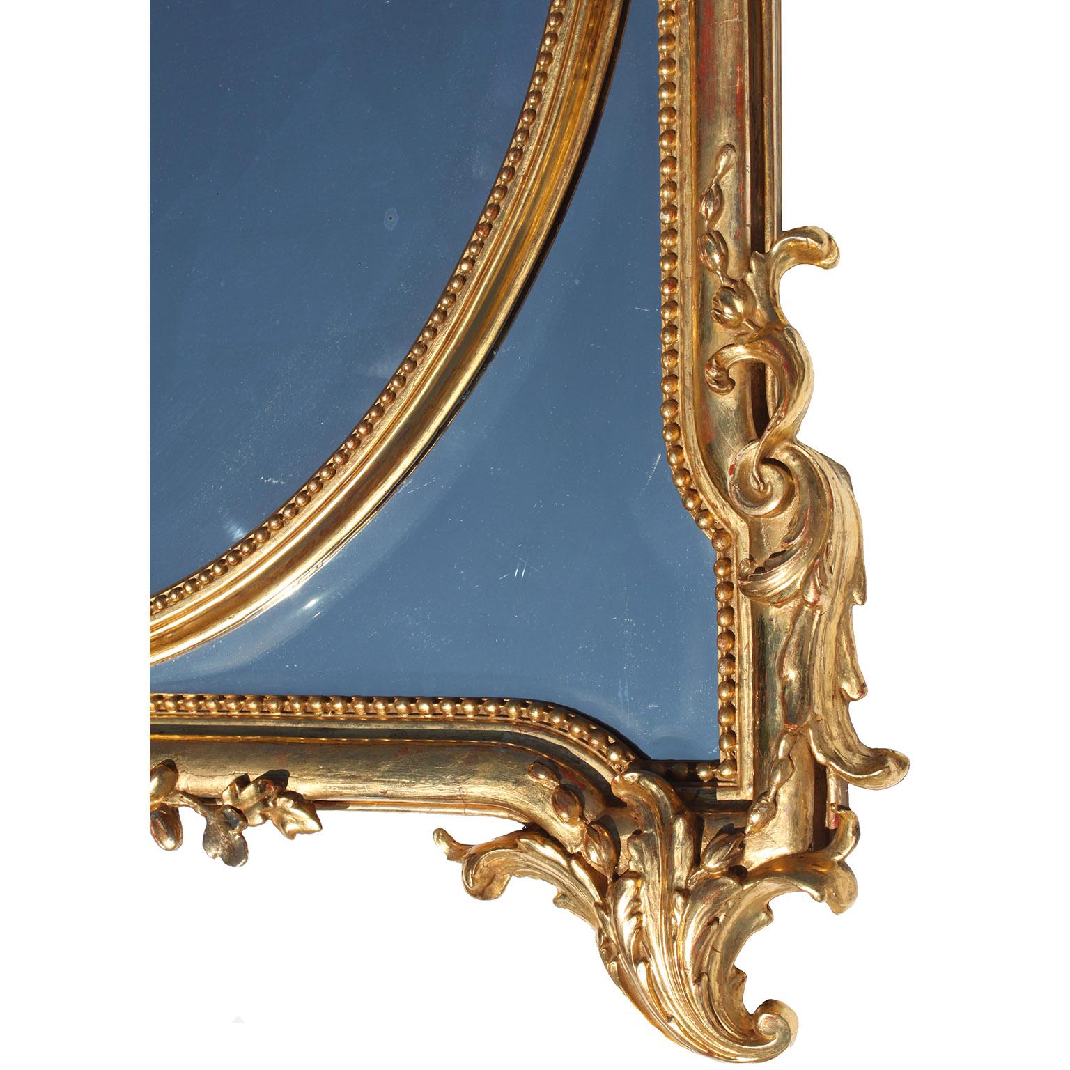 French 19th Century Louis XV Style Gilt-Wood and Gilt-Gesso Carved Mantel Mirror 5