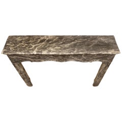 French 19th Century Louis XV Style Gris St. Anne Marble Mantel