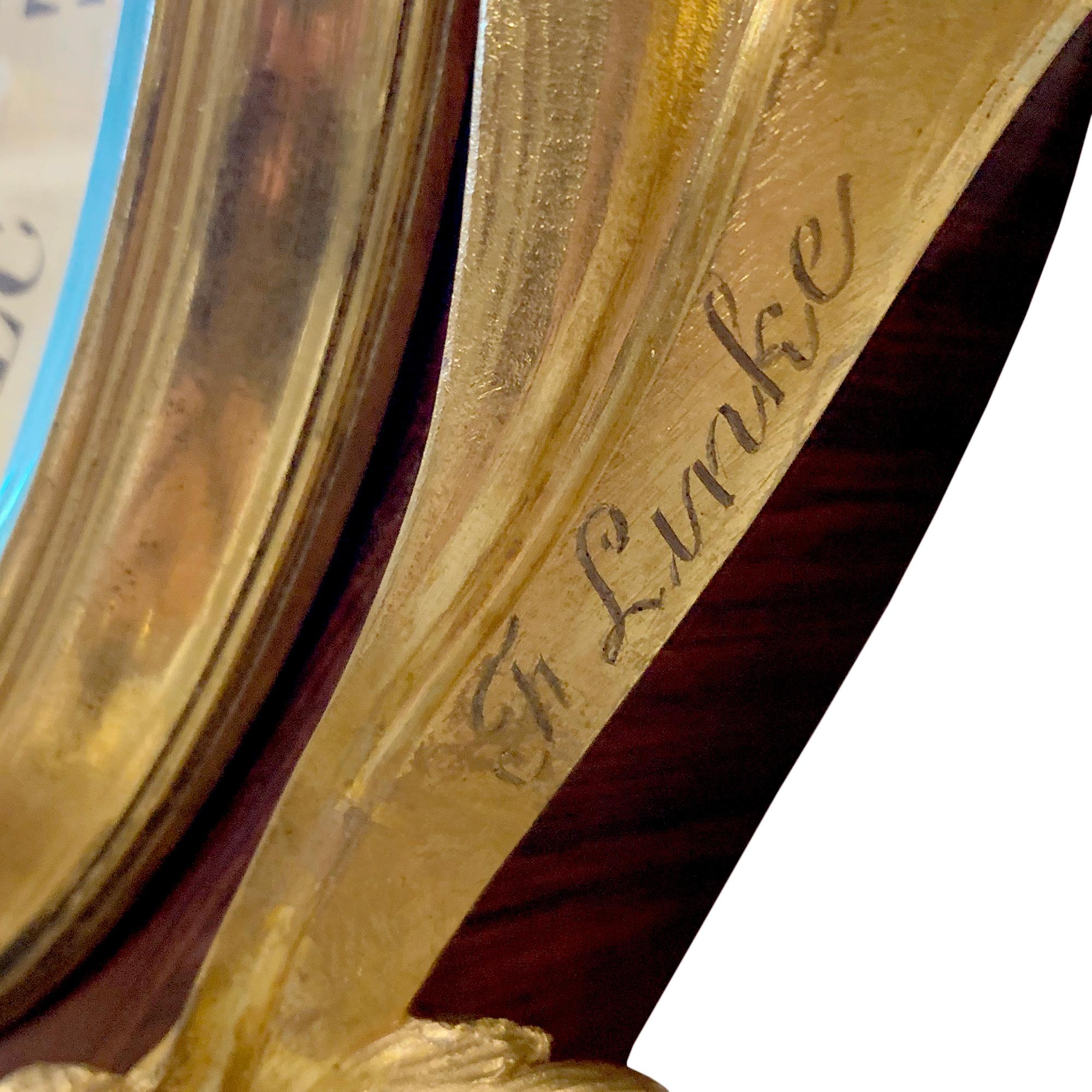 Baromètre/thermomètre de style Louis XV du XIXe siècle en bois de violette et bronze doré en vente 6