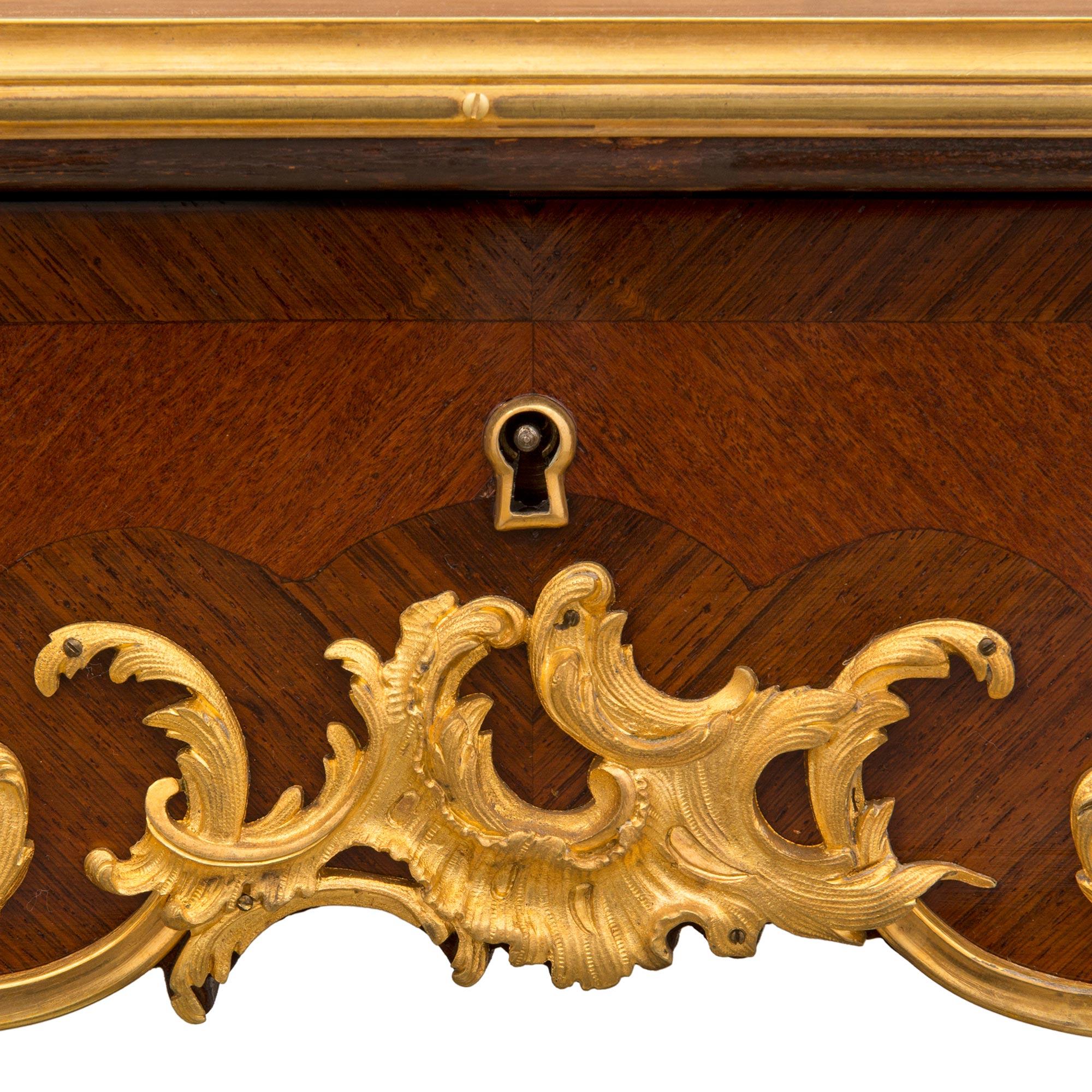 French 19th Century Louis XV Style Kingwood and Ormolu Desk, Attributed to Linke For Sale 3