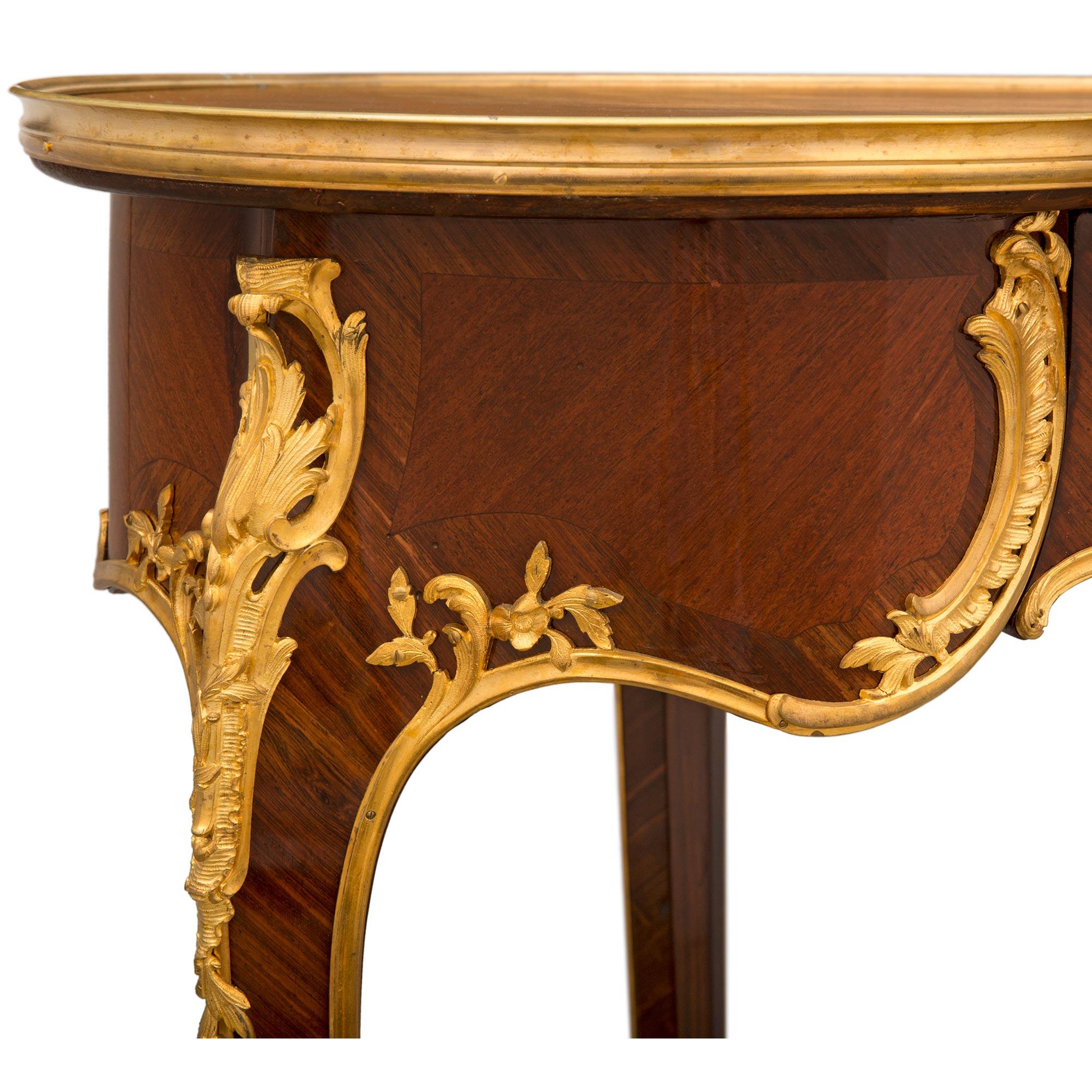 French 19th Century Louis XV Style Kingwood and Ormolu Desk, Attributed to Linke For Sale 4