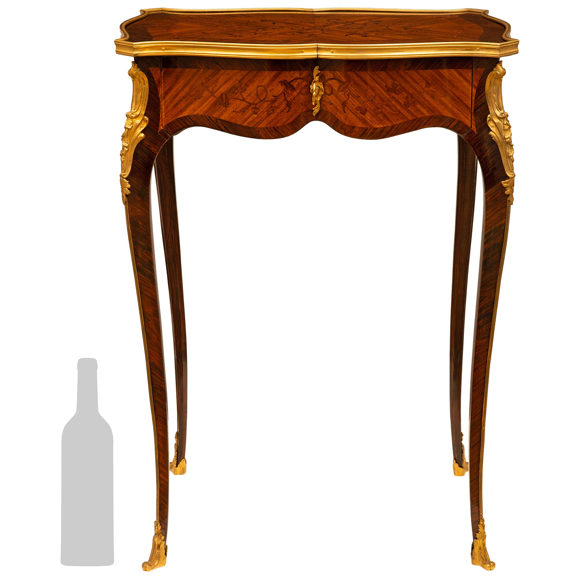  French 19th Century Louis XV Style Kingwood Side Table For Sale