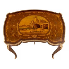 French 19th Century Louis XV Style Kingwood, Tulipwood and Ormolu Dressing Table