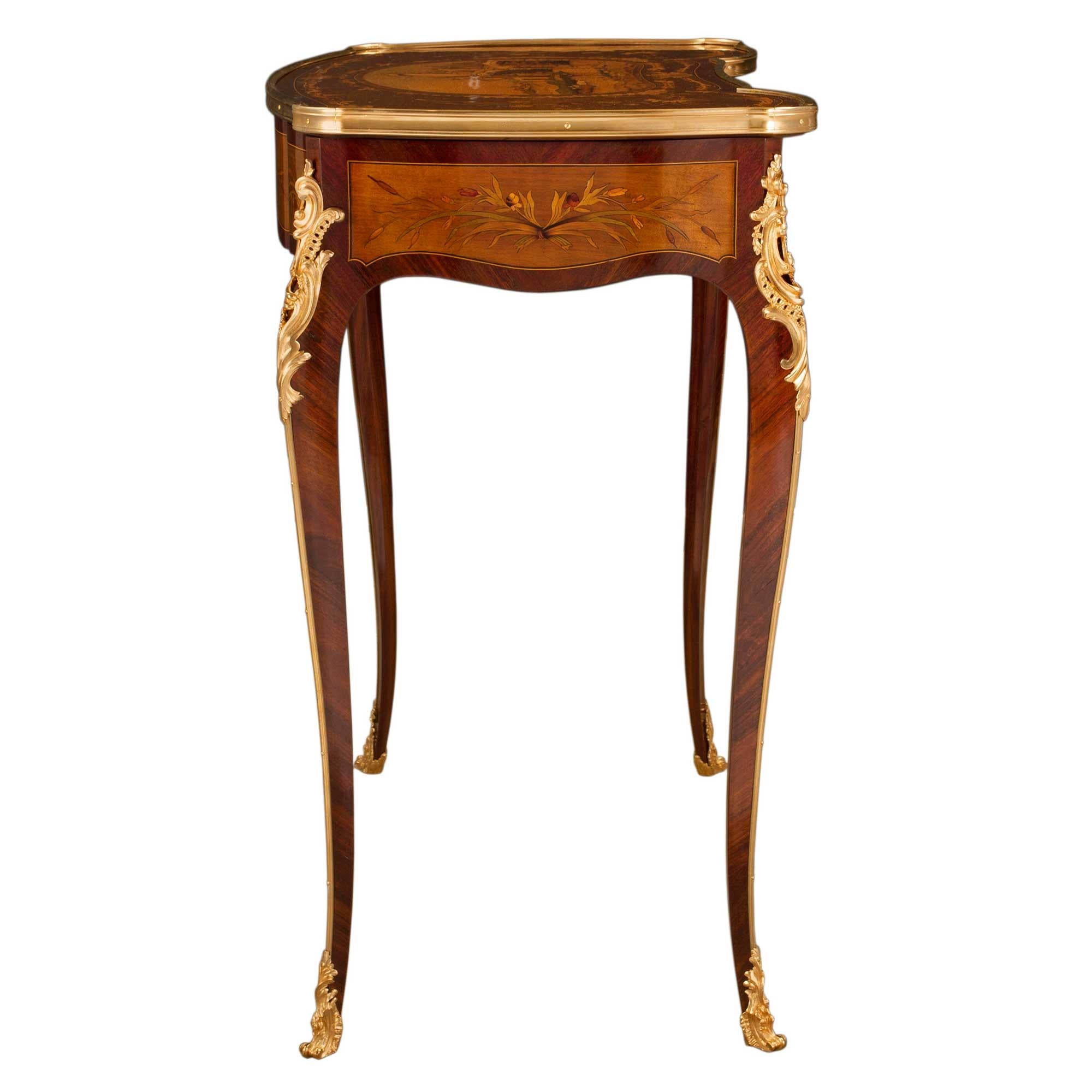 French 19th Century Louis XV Style Kingwood, Tulipwood and Ormolu Dressing Table For Sale 2