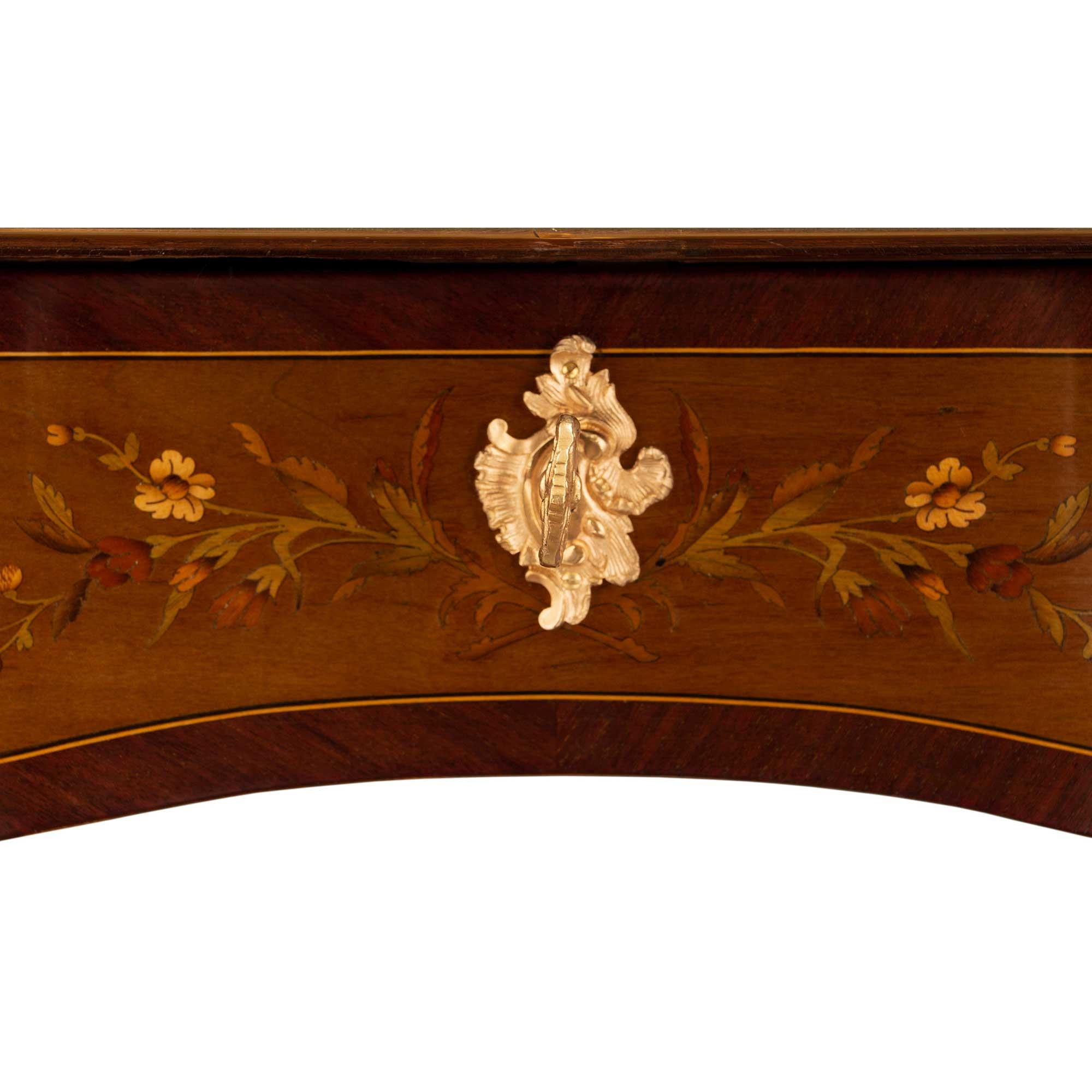 French 19th Century Louis XV Style Kingwood, Tulipwood and Ormolu Dressing Table For Sale 5