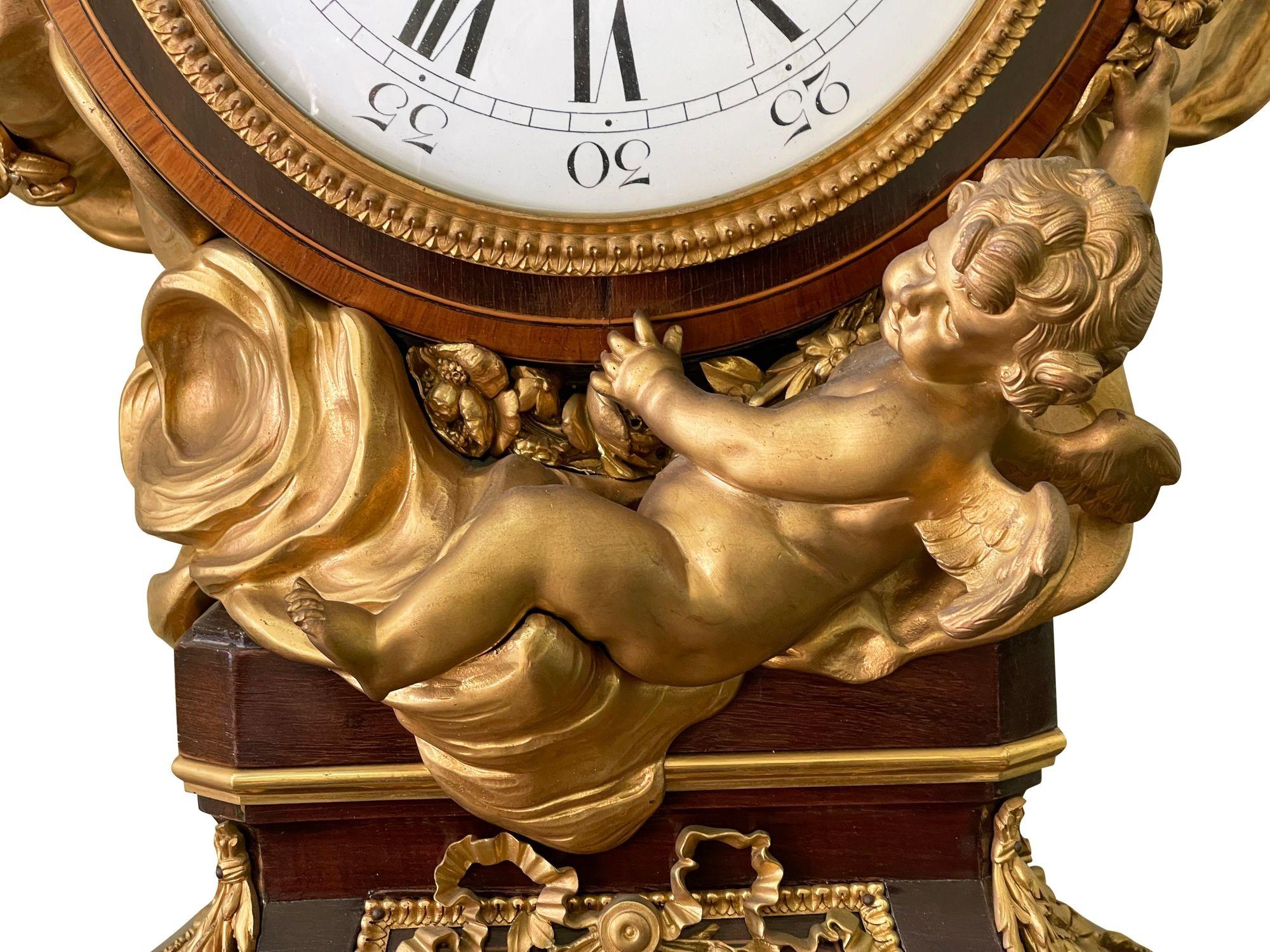 Similoro Orologio a cassa lunga francese del XIX secolo in stile Luigi XV. in vendita