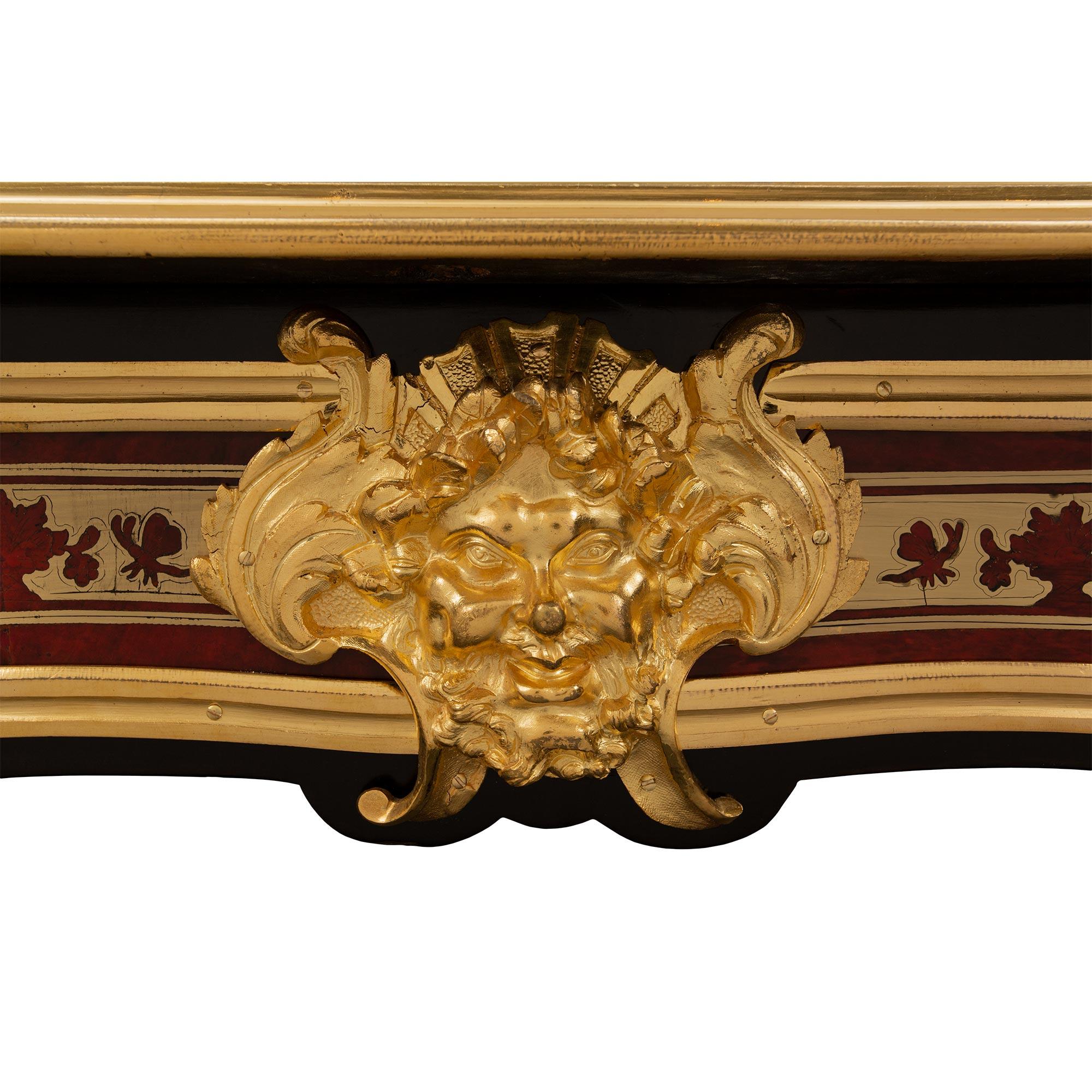 French 19th Century Louis XV Style Napoleon III Period Boulle Bureau Plat For Sale 2
