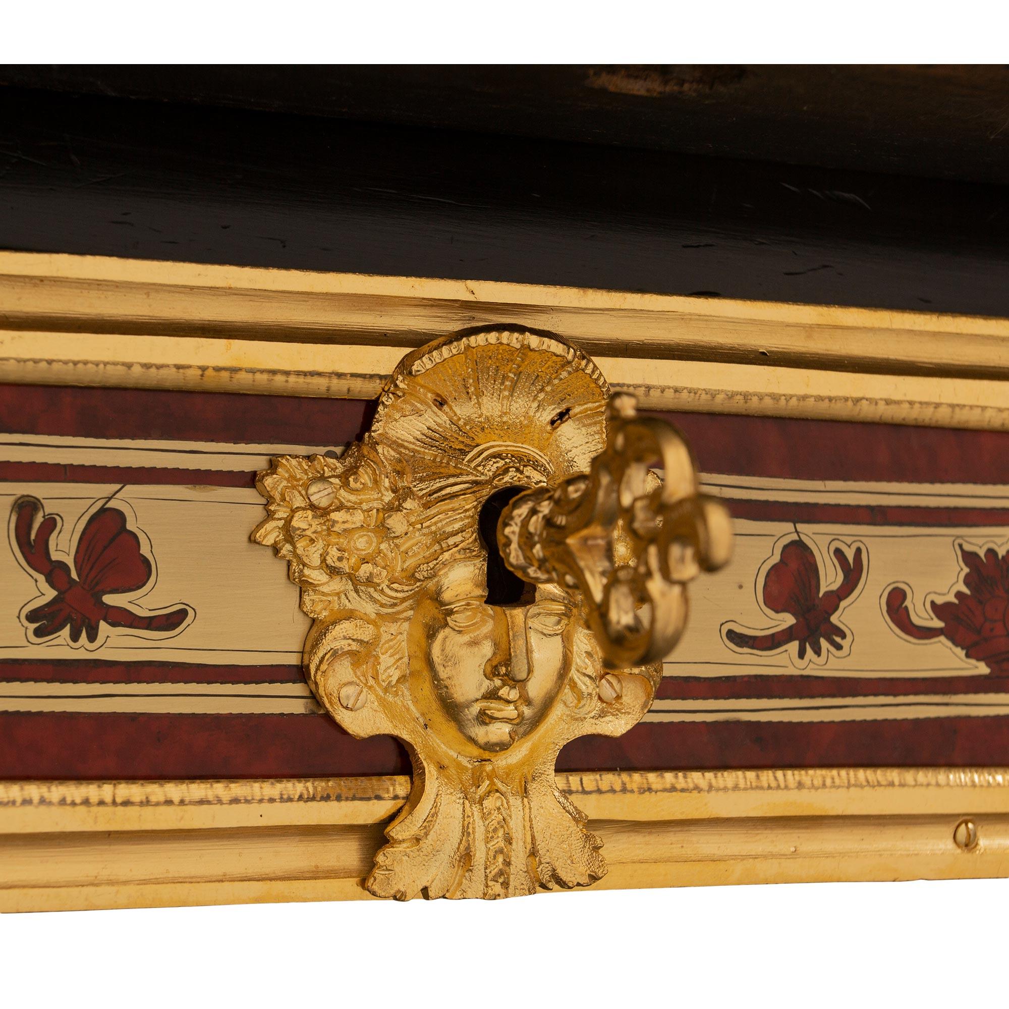 French 19th Century Louis XV Style Napoleon III Period Boulle Bureau Plat For Sale 4