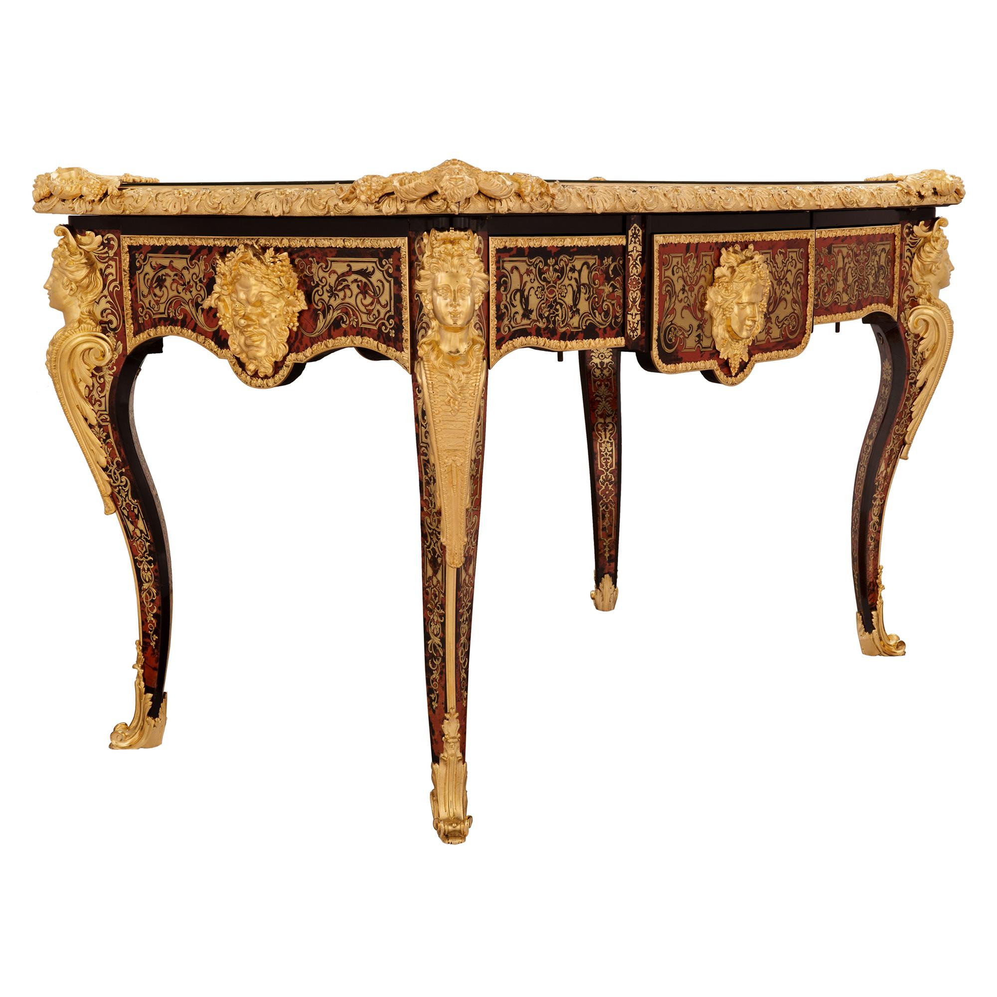 French 19th Century Louis XV Style Napoleon III Period Desk/Writing Table In Good Condition In West Palm Beach, FL