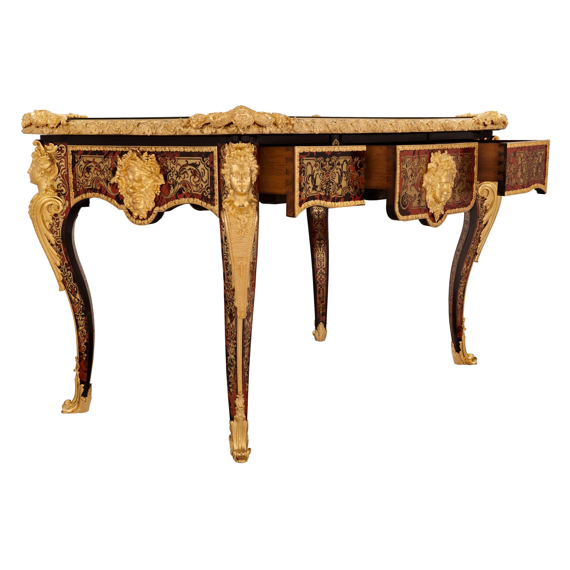 Brass French 19th Century Louis XV Style Napoleon III Period Desk/Writing Table