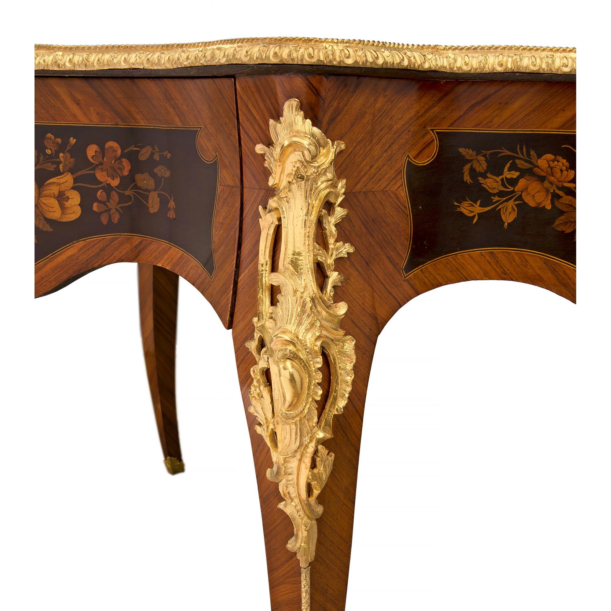 French 19th Century Louis XV Style Napoleon III Period Exotic Wood Center Table For Sale 7