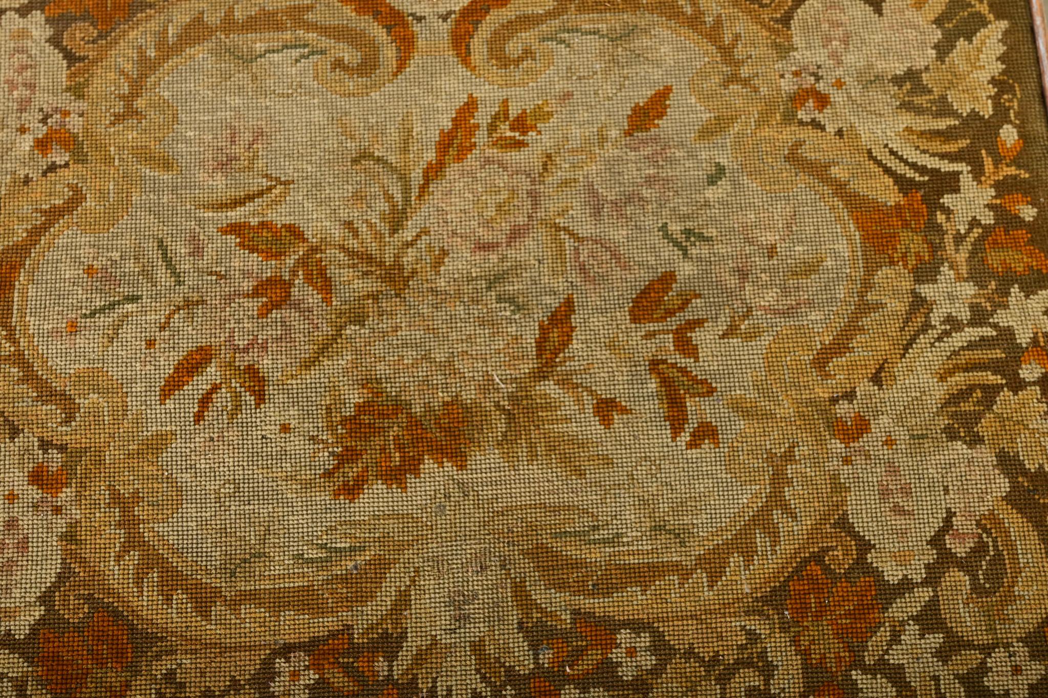 French 19th Century Louis XV Style Needlepoint Tea Table For Sale 4