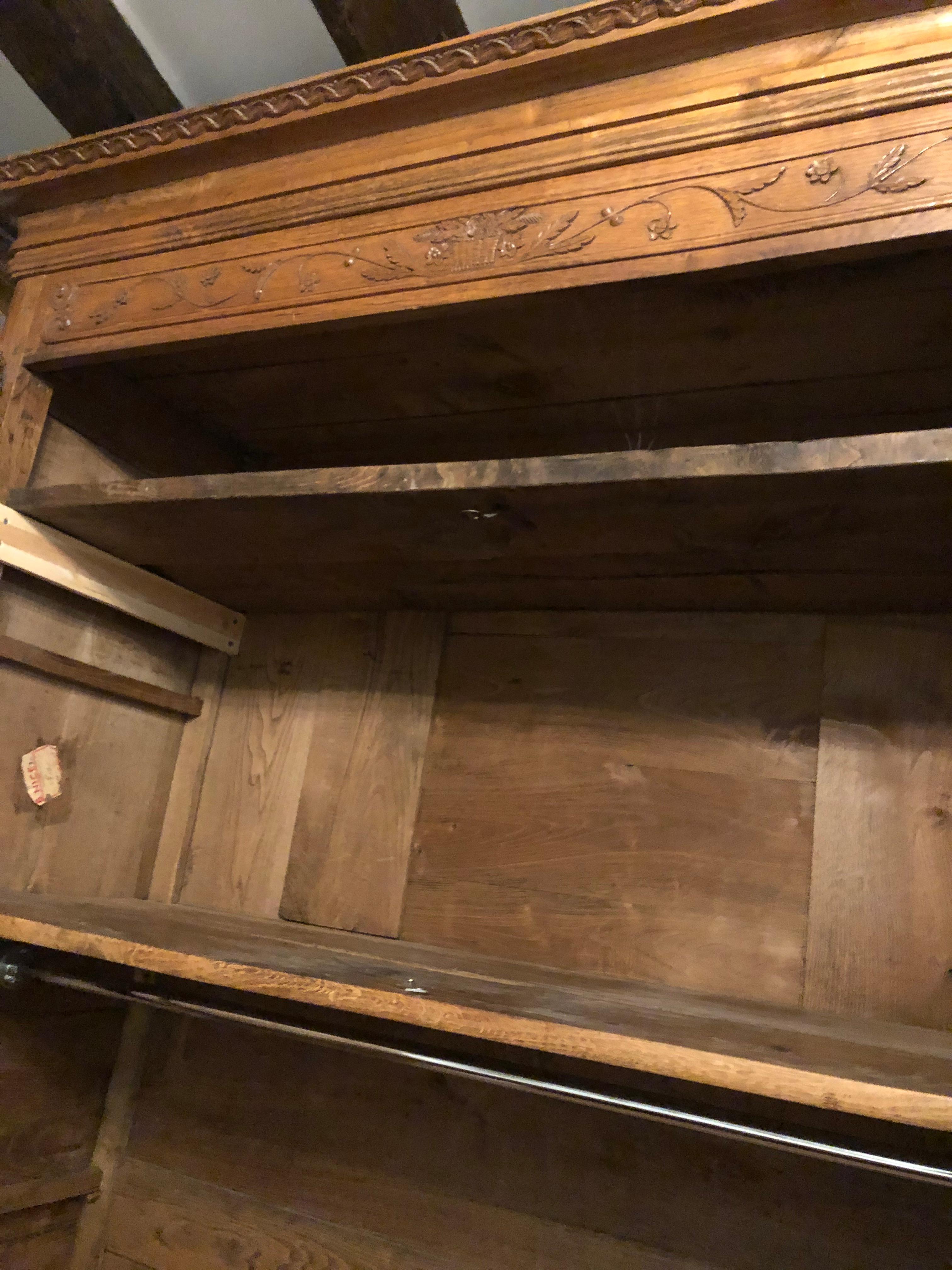 French 19th Century Louis XV Style Oak Armoire From Normandy, France 9