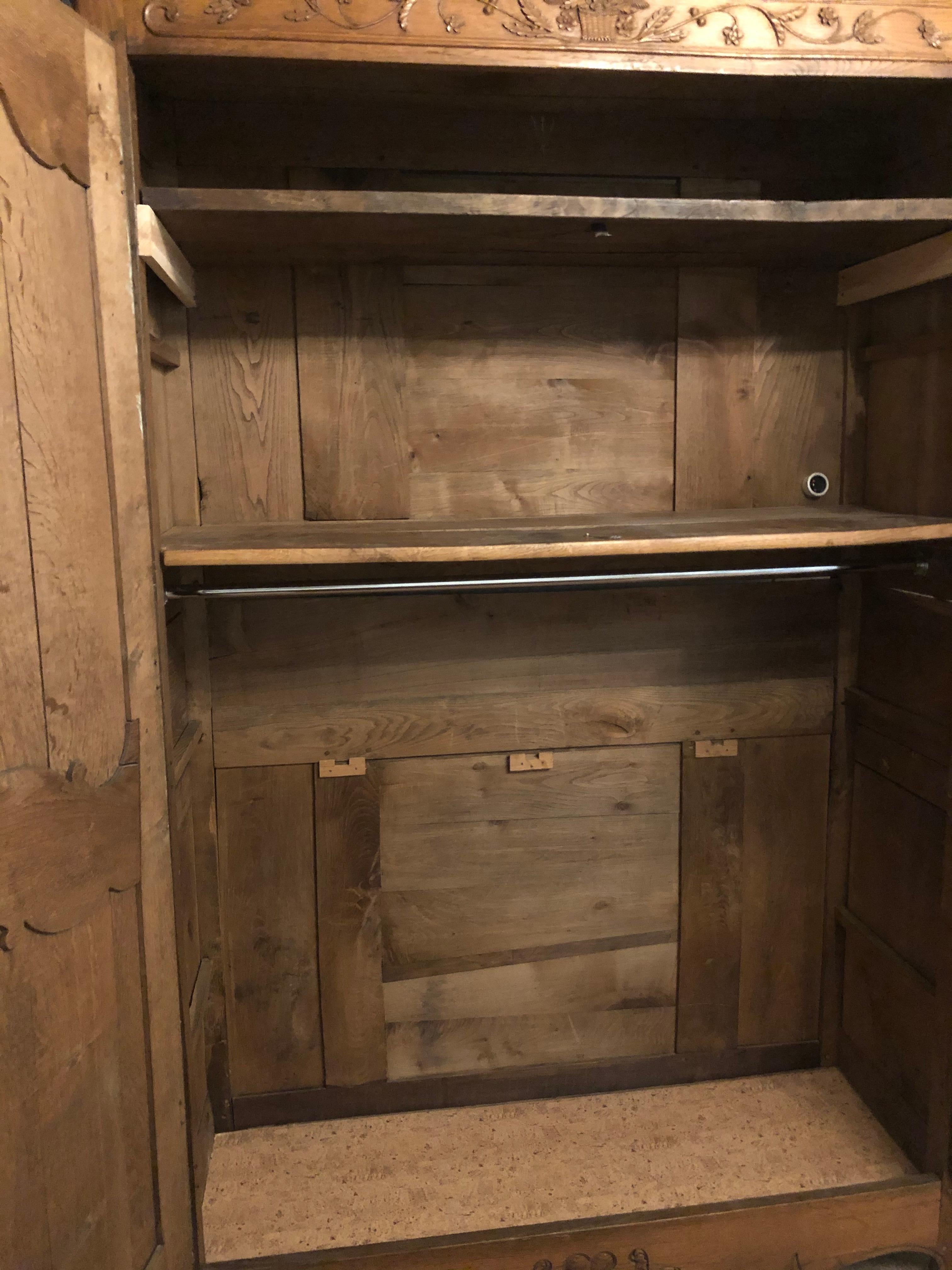 French 19th Century Louis XV Style Oak Armoire From Normandy, France 11