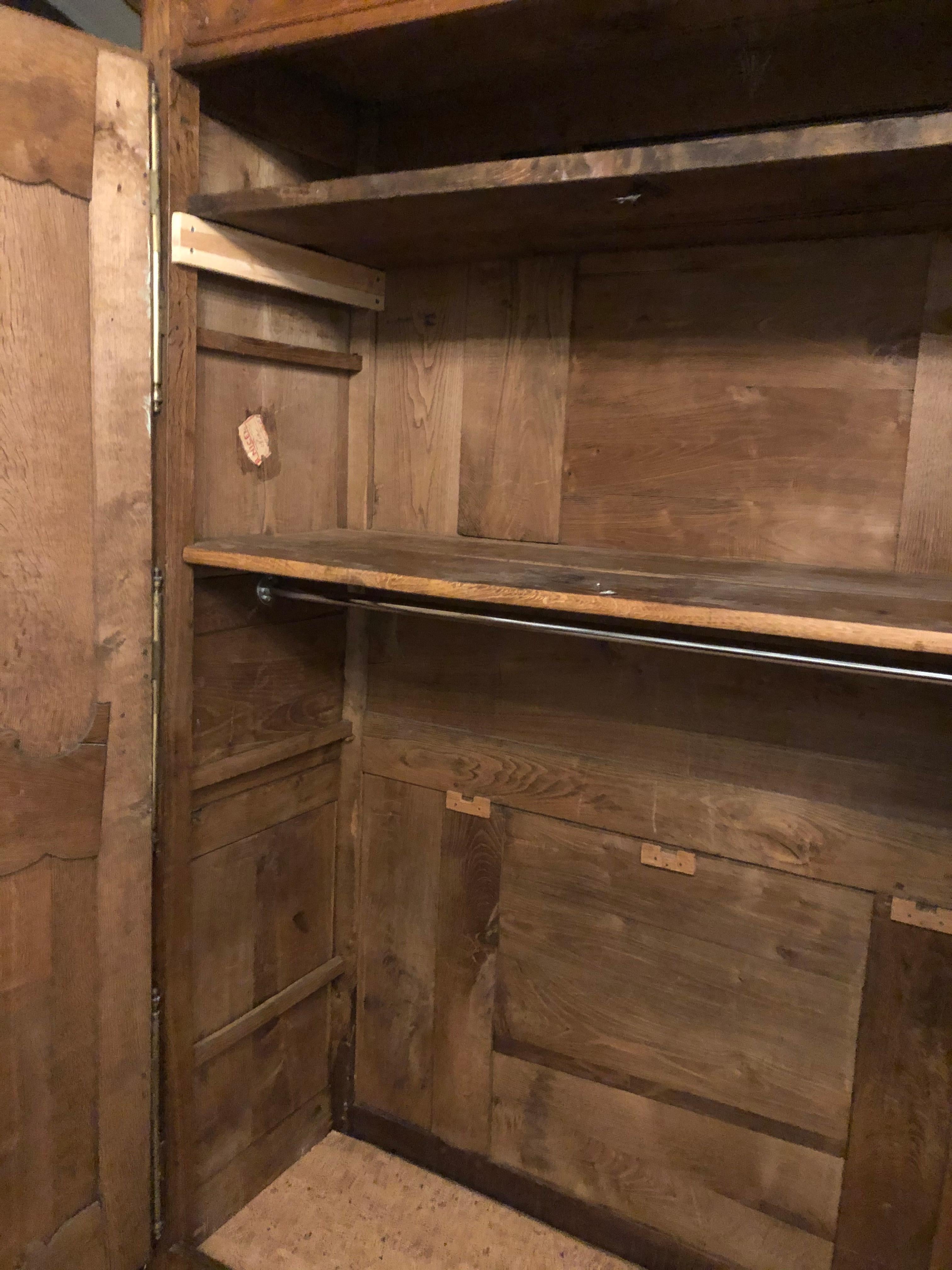 French 19th Century Louis XV Style Oak Armoire From Normandy, France 12