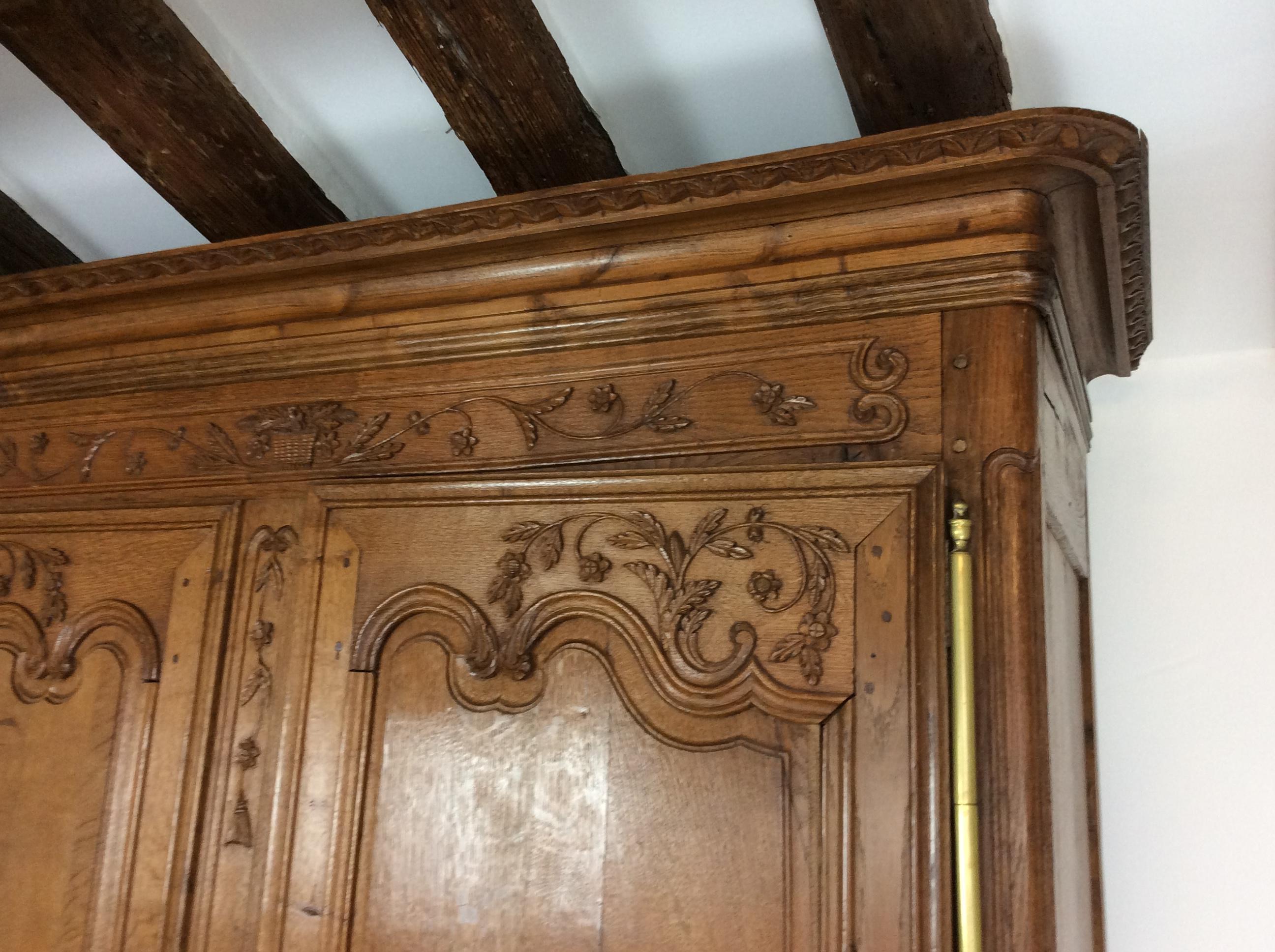 French 19th Century Louis XV Style Oak Armoire From Normandy, France 5