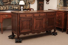French 19th Century Louis XV Style Oak Enfilade with 3 Drawers and 3 Cabinets