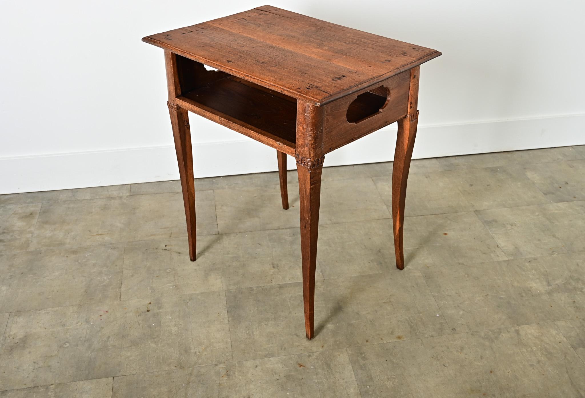 French 19th Century Louis XV Style Oak Side Table For Sale 8