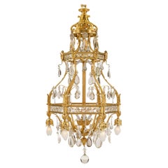 French 19th Century Louis XV Style Ormolu and Baccarat Crystal Chandelier