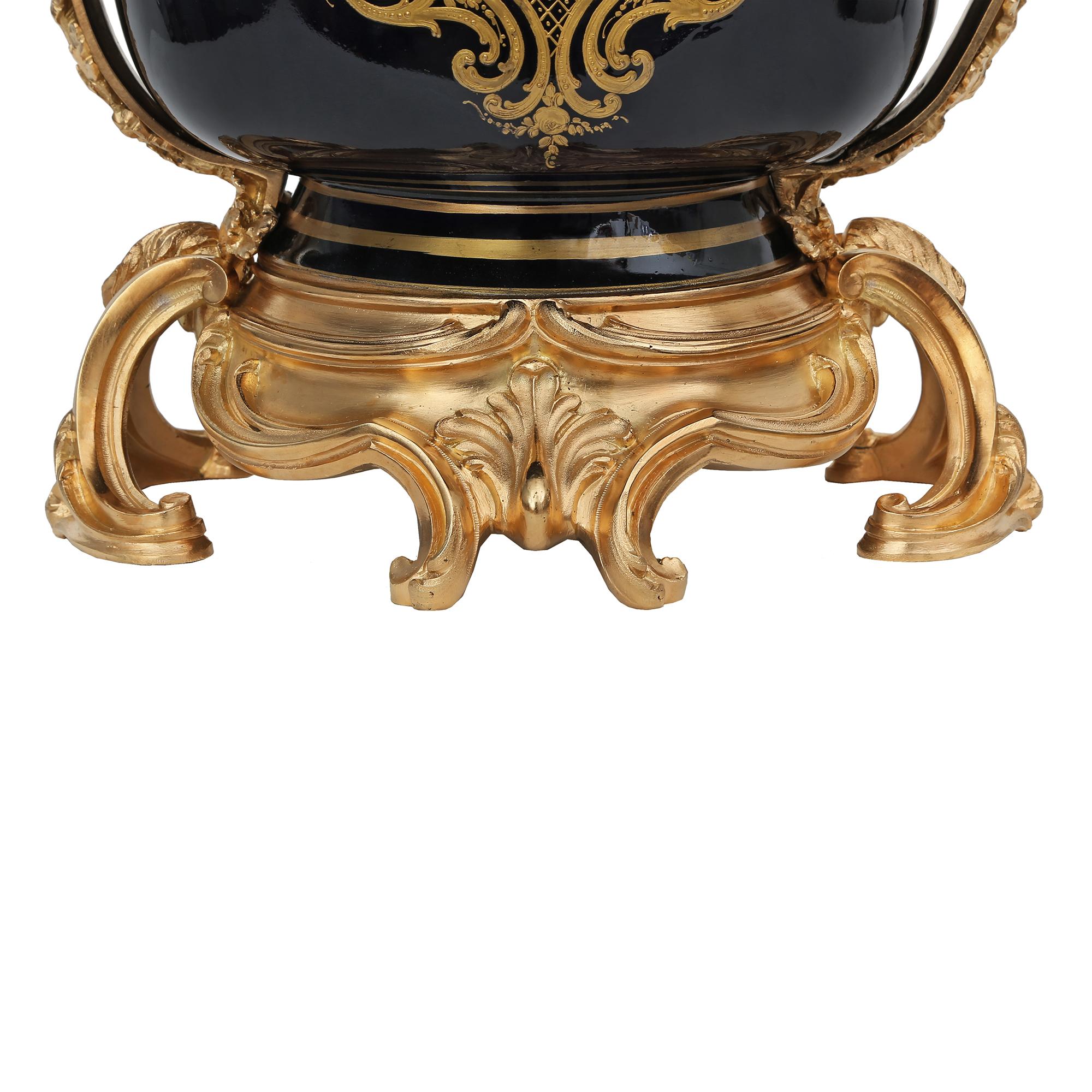 French 19th Century Louis XV Style Ormolu and Porcelain Tureen, Signed Sèvres For Sale 4