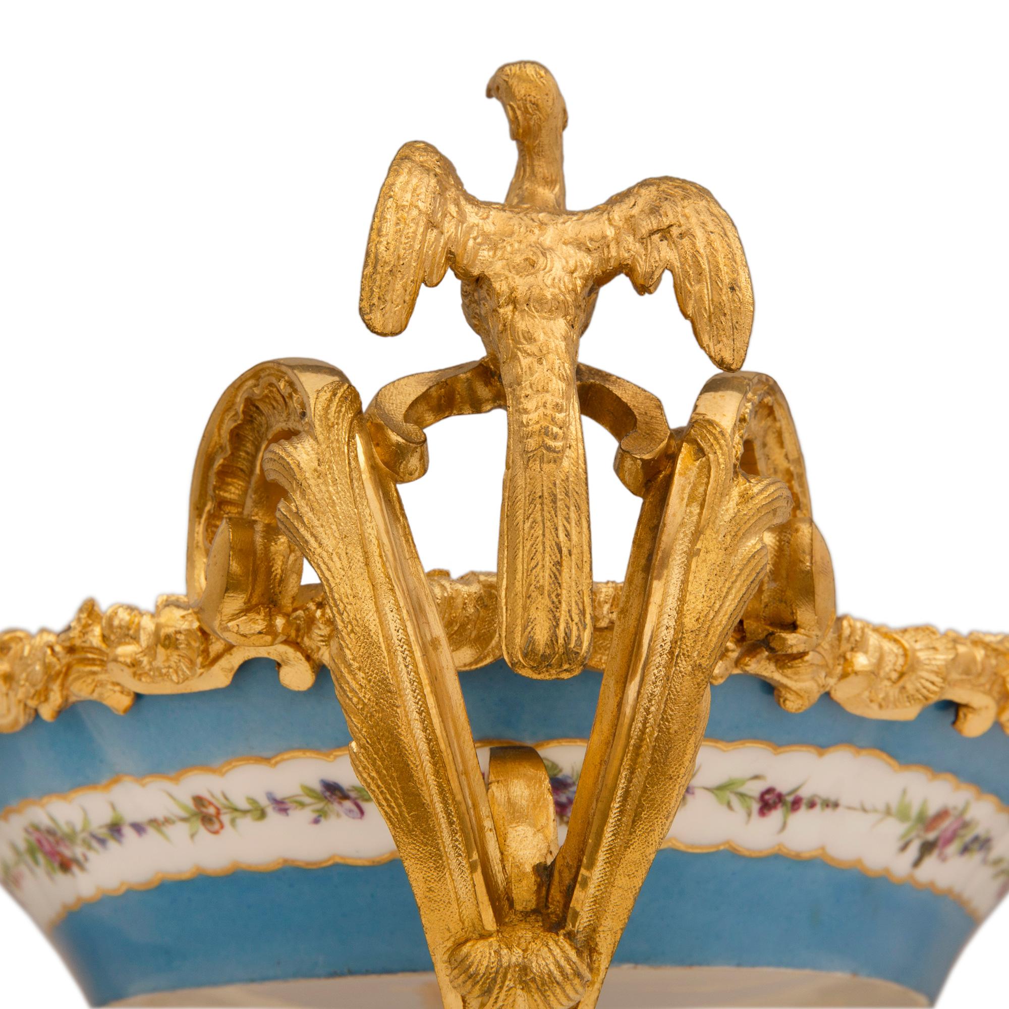 French 19th Century Louis XV Style Ormolu and Sèvres Porcelain Centerpiece 3