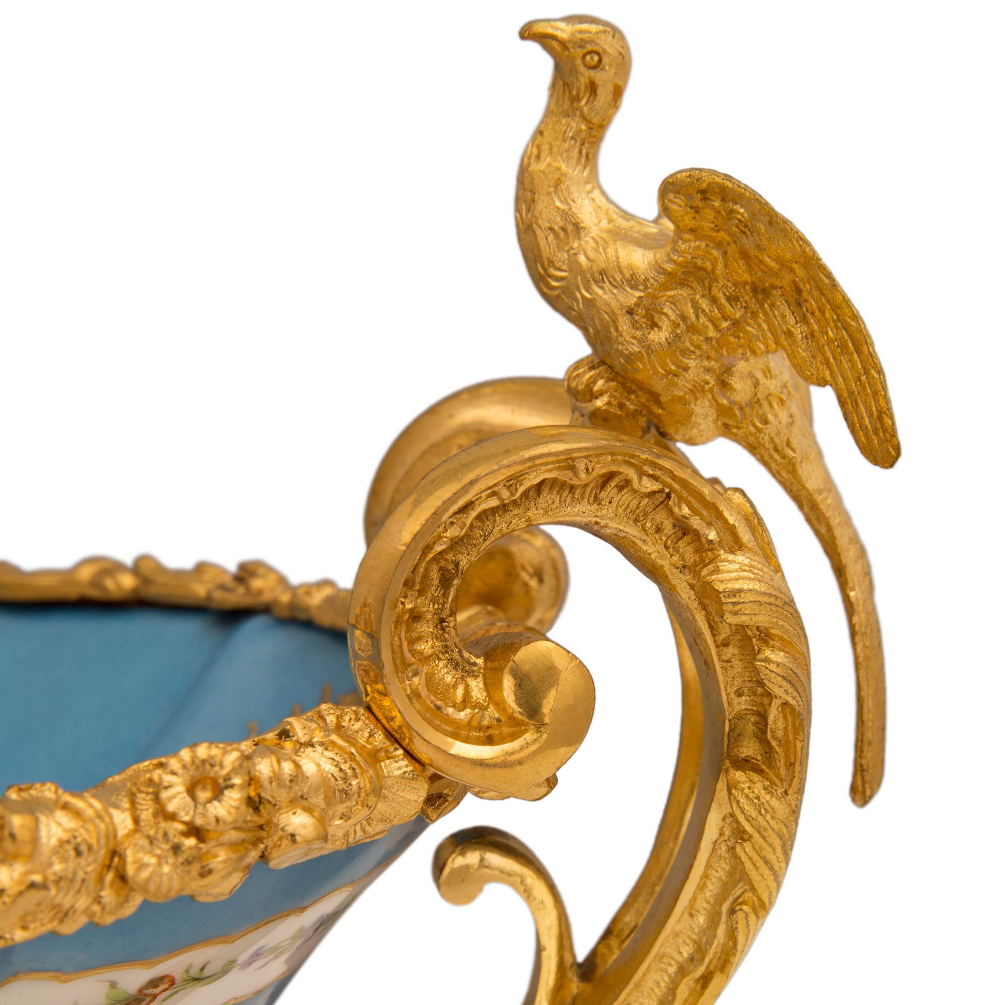 French 19th Century Louis XV Style Ormolu and Sèvres Porcelain Centerpiece 4