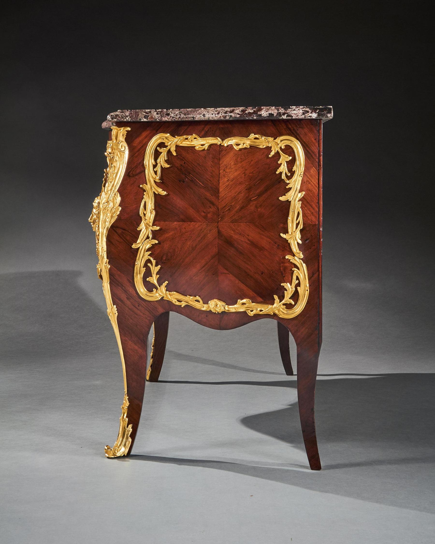 Commode de style Louis XV du 19ème siècle montée en bronze doré par Hopillart & Leroy Paris Bon état à Benington, Herts