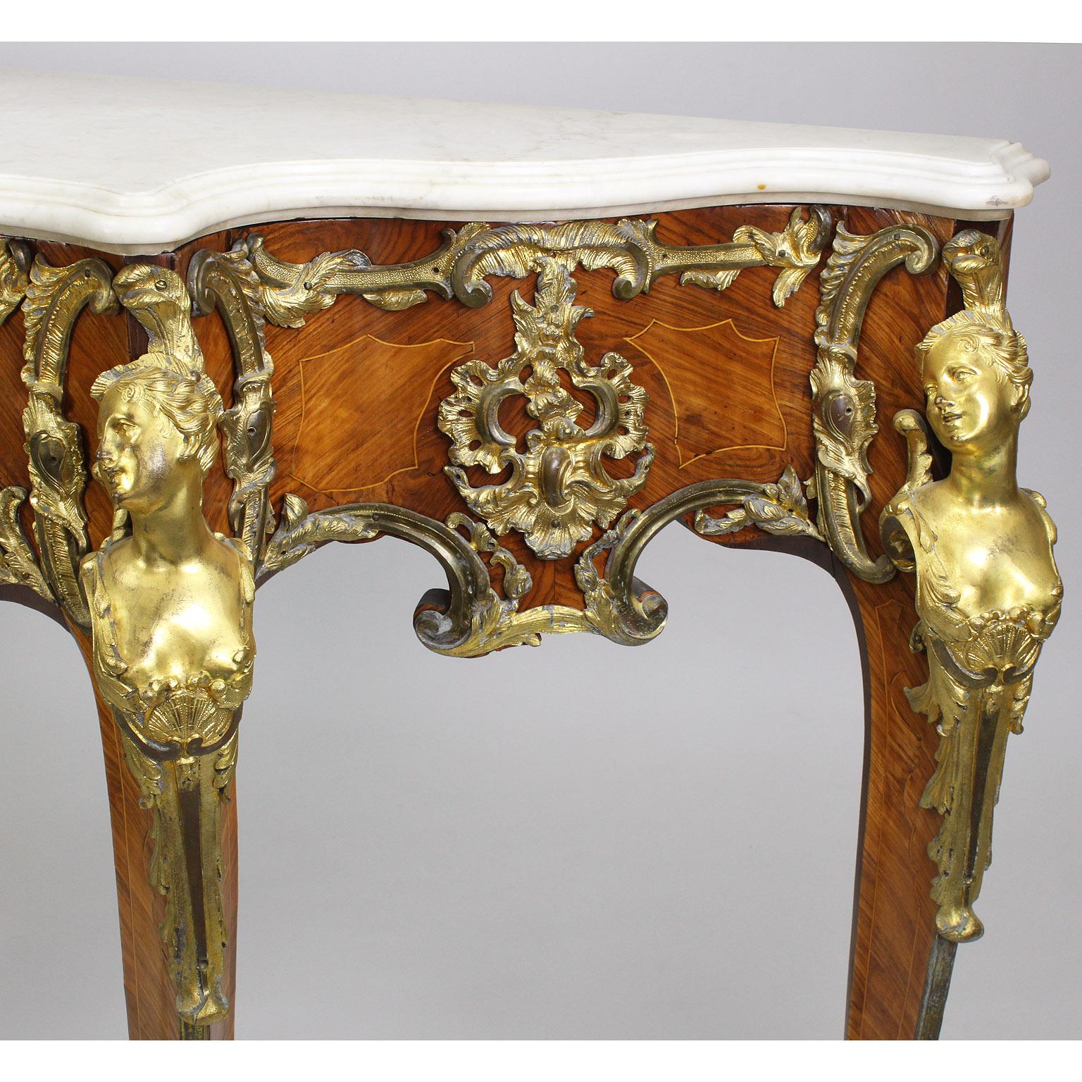 French 19th Century Louis XV Style Ormolu-Mounted Console After Charles Cressent For Sale 2