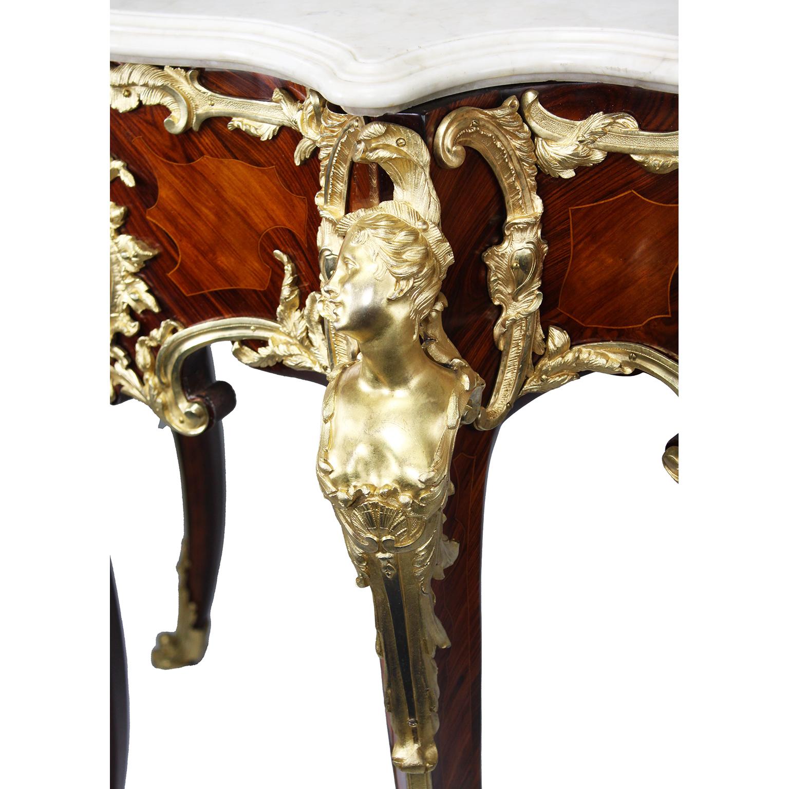French 19th Century Louis XV Style Ormolu-Mounted Console After Charles Cressent For Sale 2