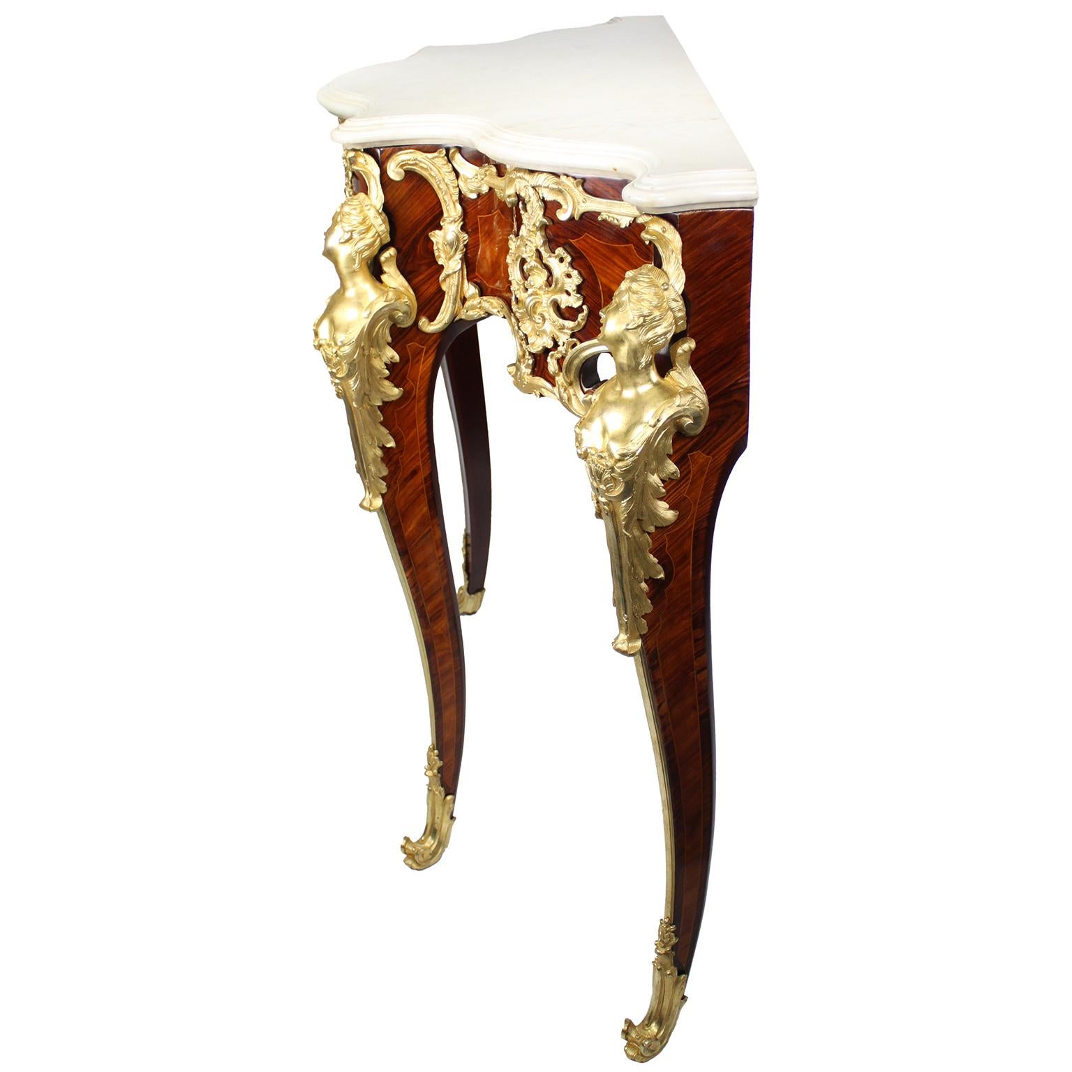 French 19th Century Louis XV Style Ormolu-Mounted Console After Charles Cressent For Sale 3