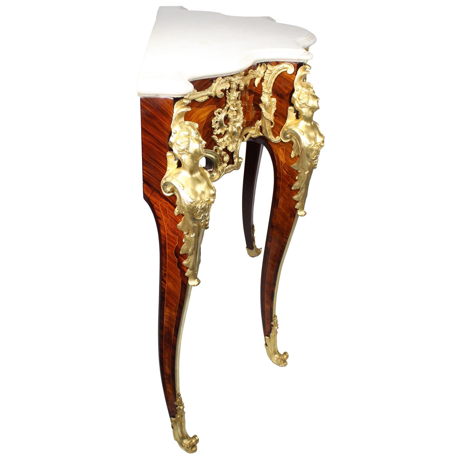 French 19th Century Louis XV Style Ormolu-Mounted Console After Charles Cressent For Sale 4