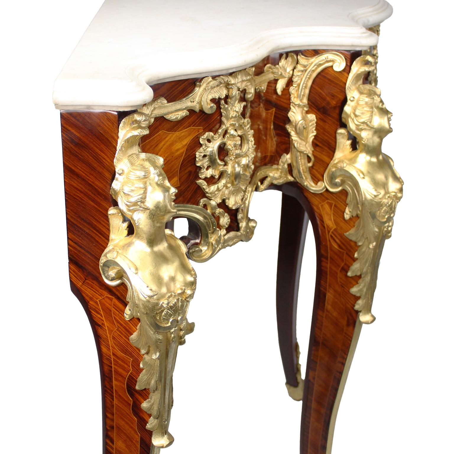 French 19th Century Louis XV Style Ormolu-Mounted Console After Charles Cressent For Sale 5
